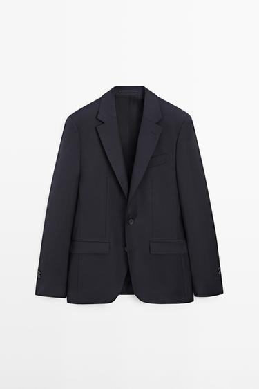 100% cool wool suit blazer — NAVY BLUE 2