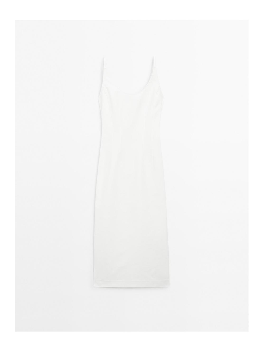 Robe midi à bretelles en coton mélangé