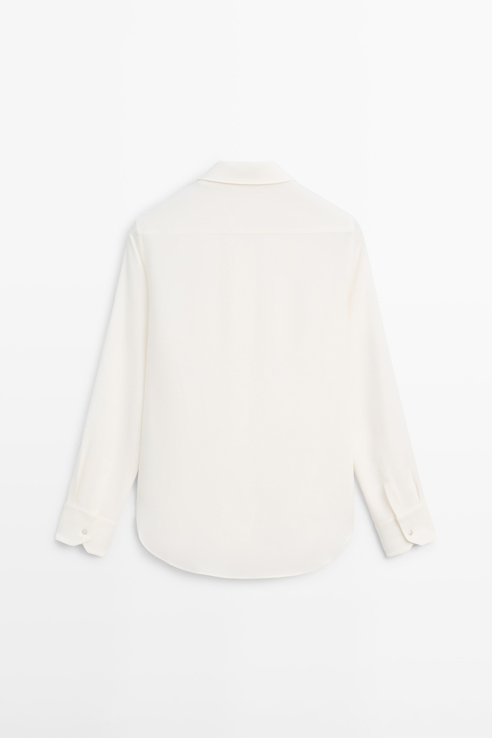 Flowing shirt with shirt collar — Off white