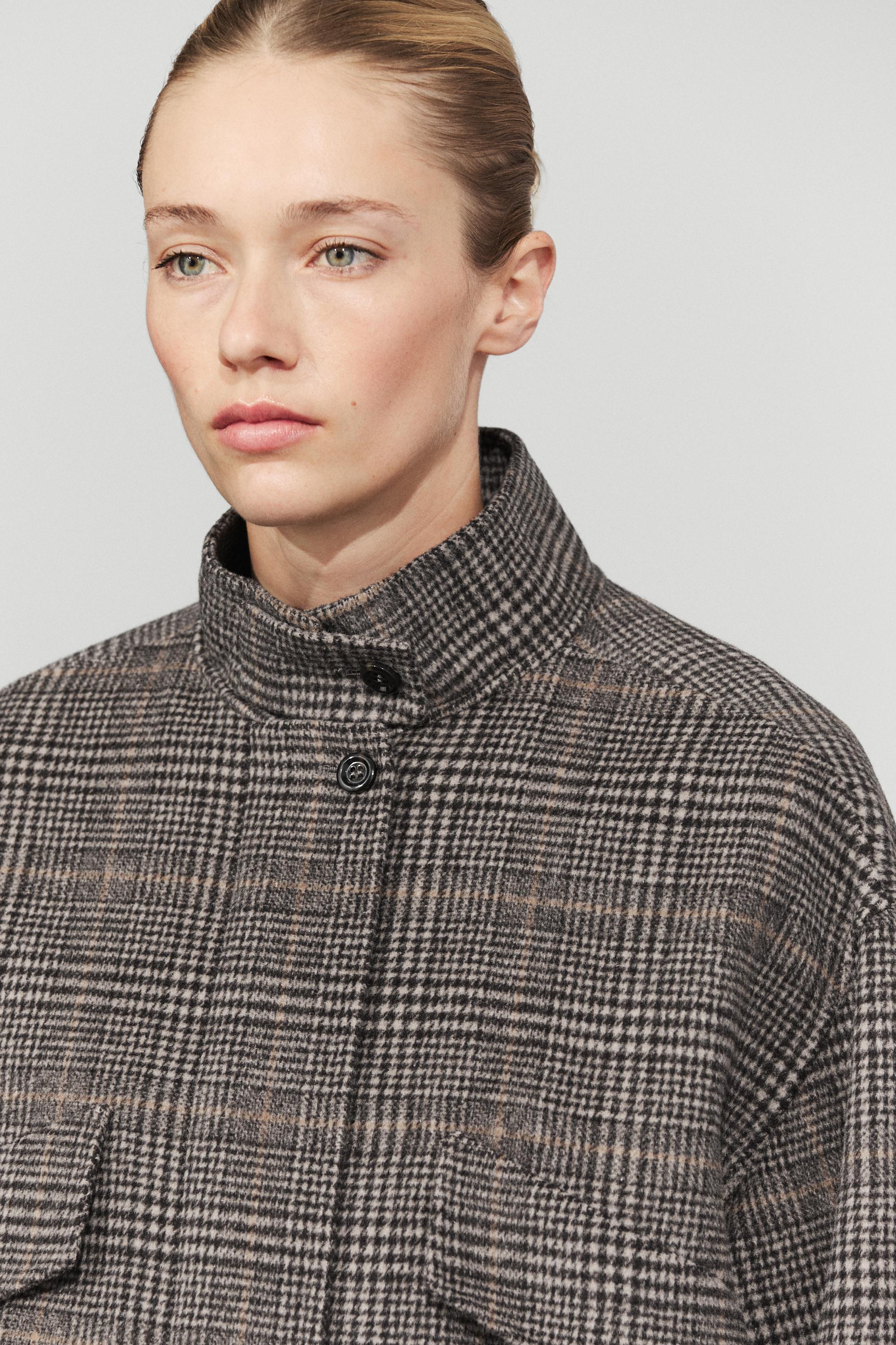 Plaid bomber jacket — BLACK