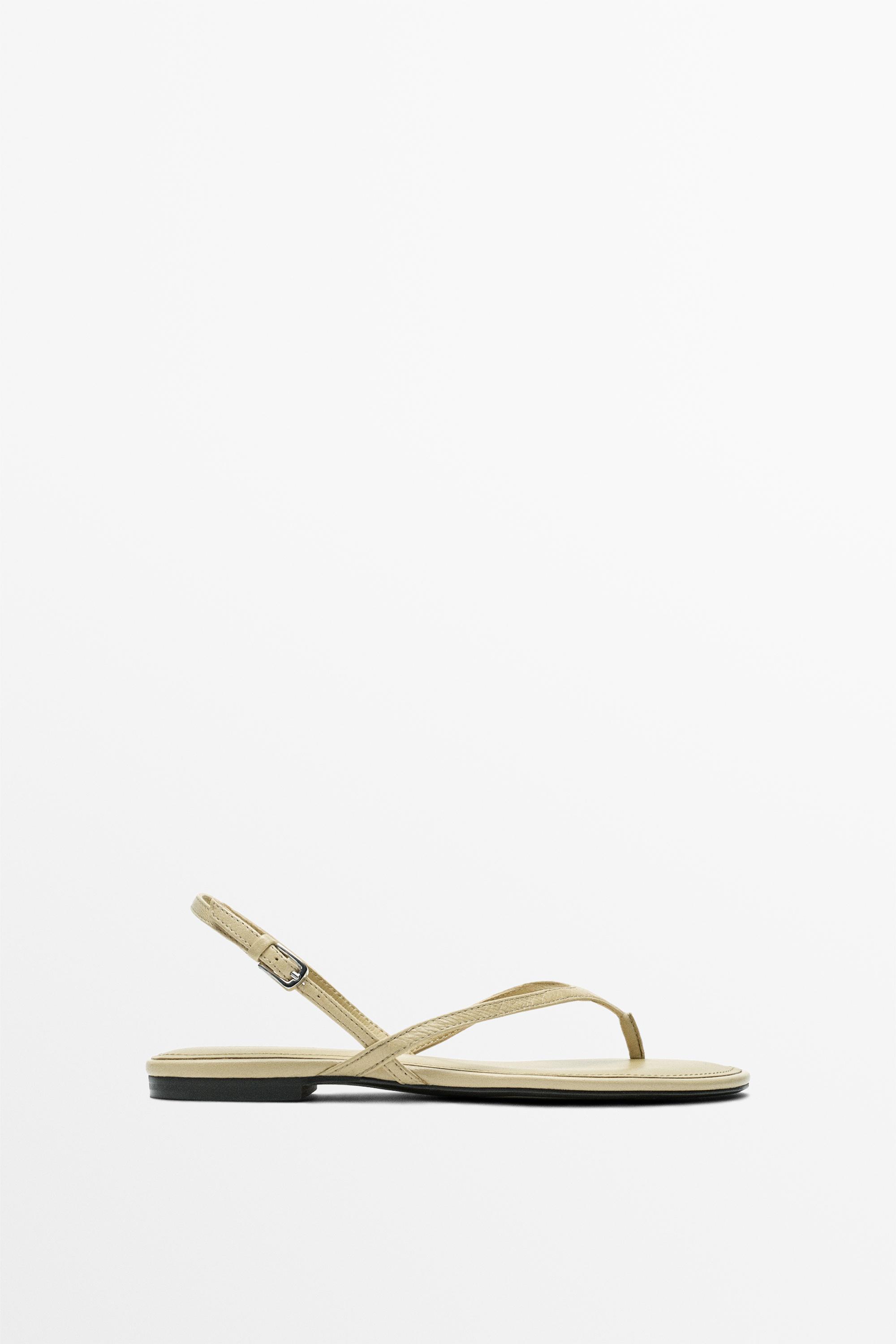 Flat leather sandals