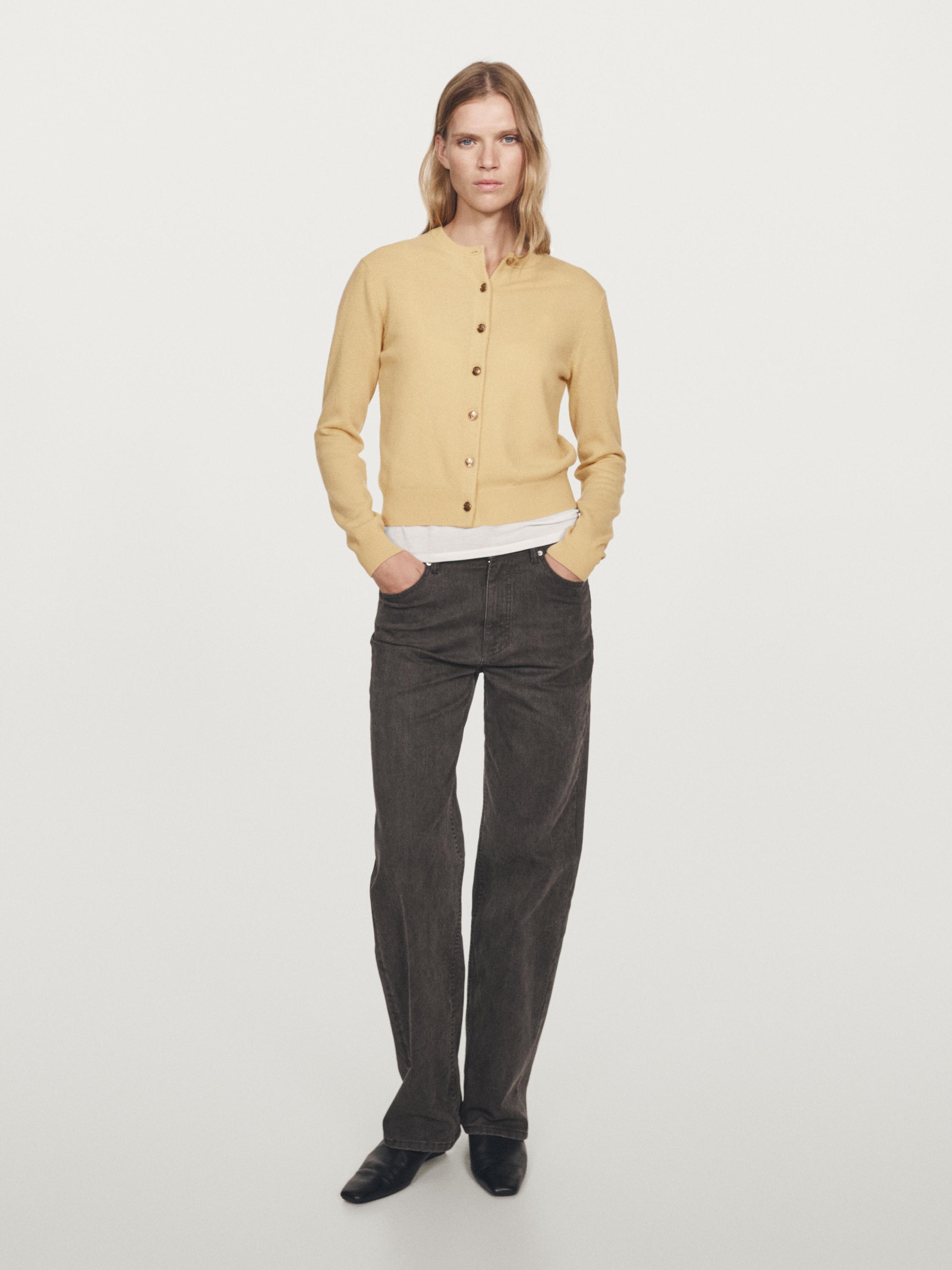 100% wool cardigan with gold buttons