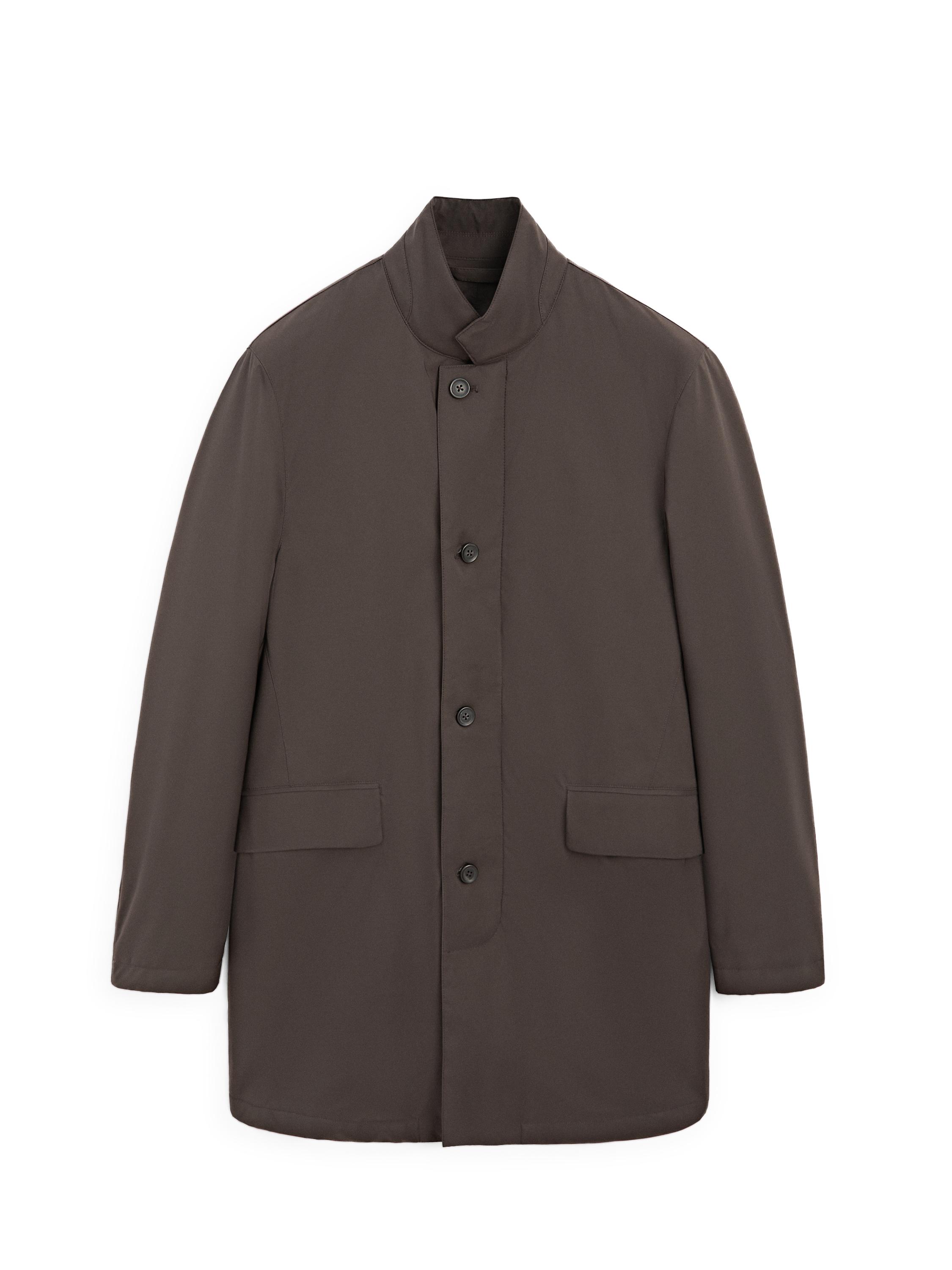 Water-repellent puffer jacket — Chocolate