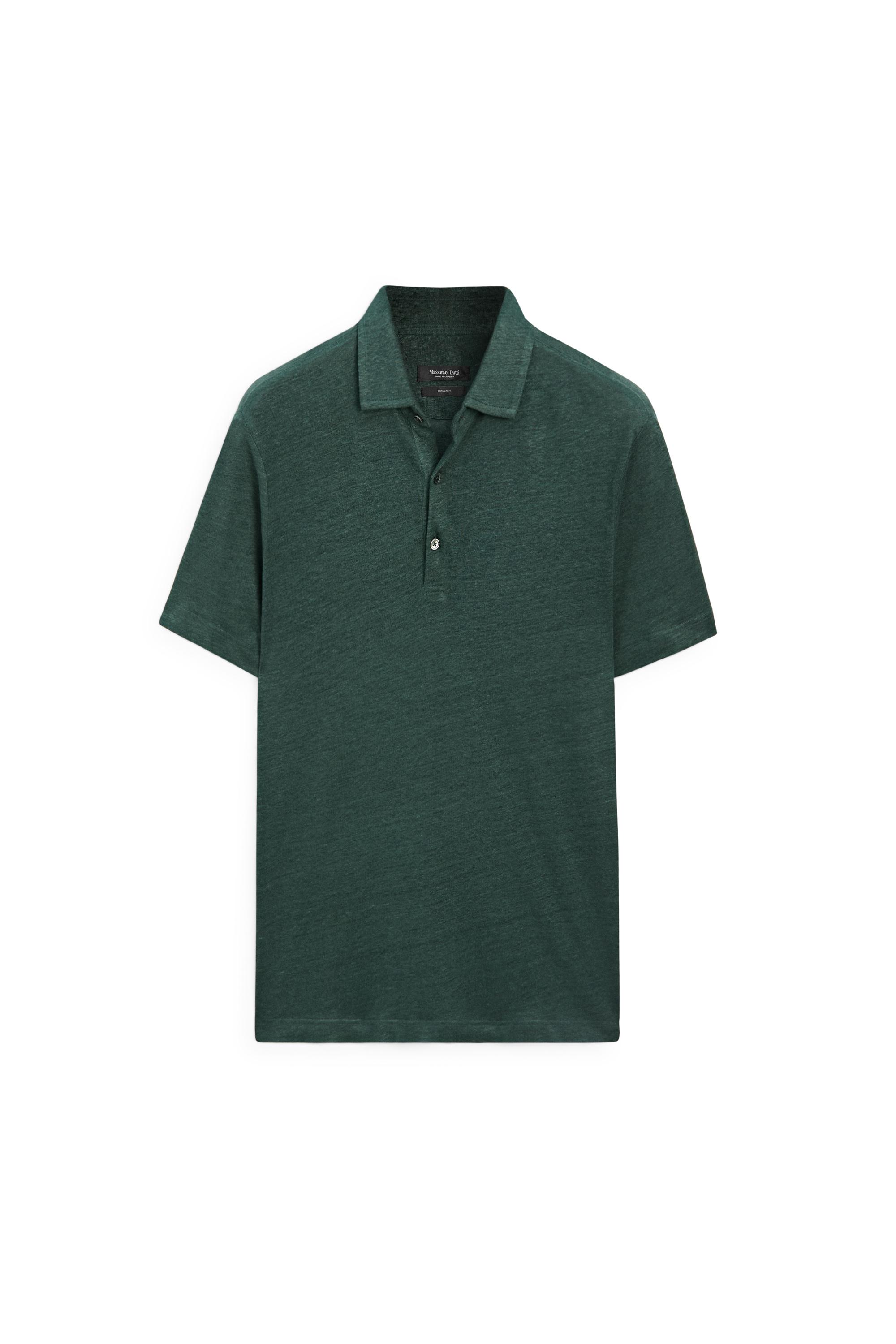 100% linen short sleeve polo shirt — BOTTLE