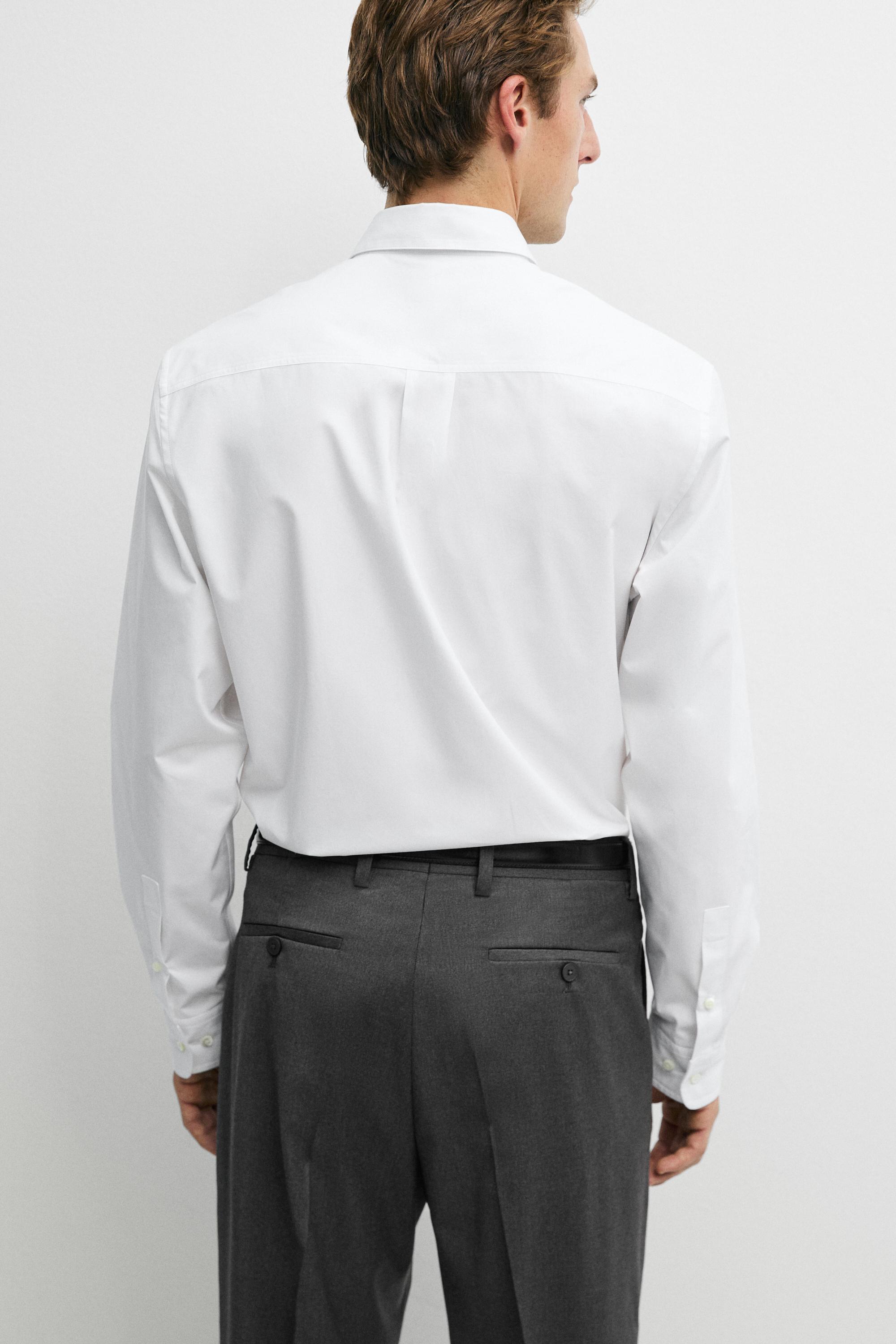 100% cotton relaxed fit shirt — WHITE