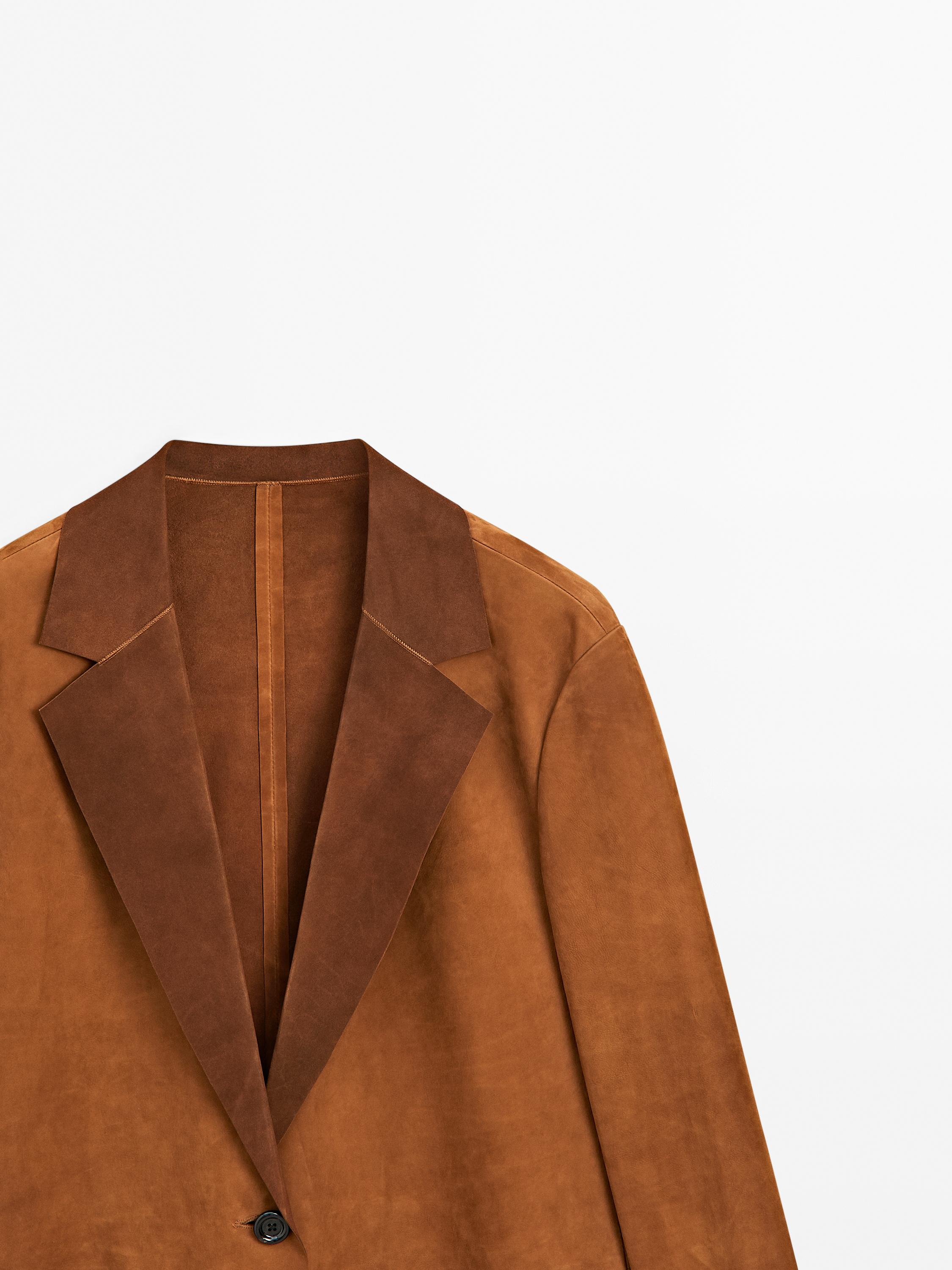 Flowing suede leather blazer