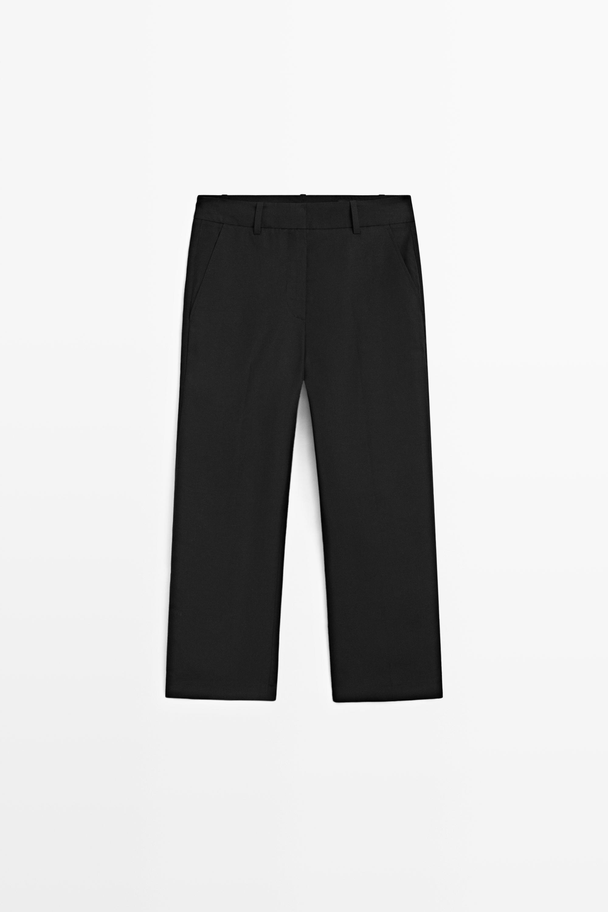 Slim fit capris — BLACK