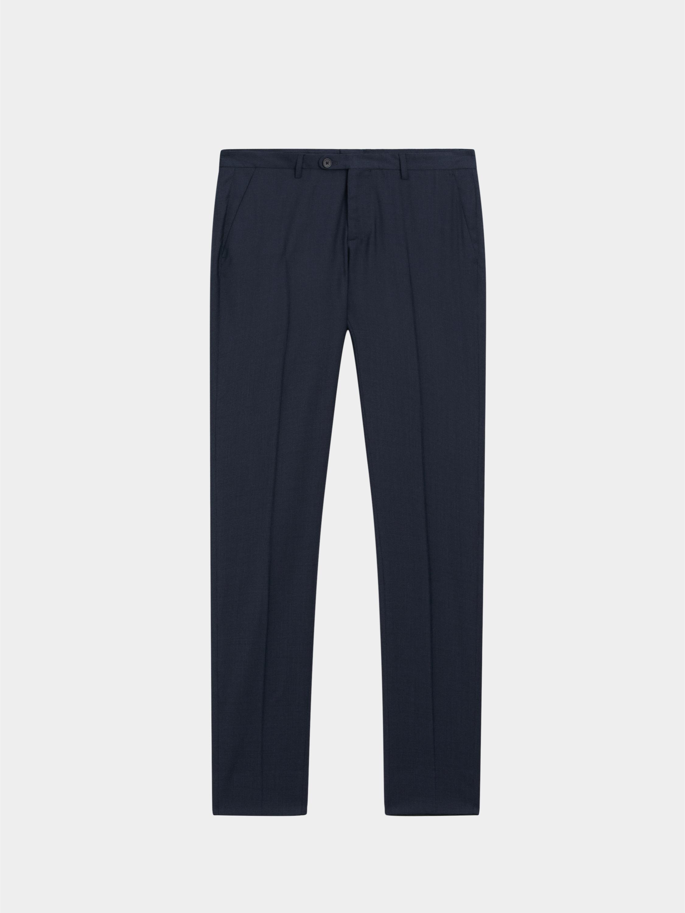 100% wool check suit trousers