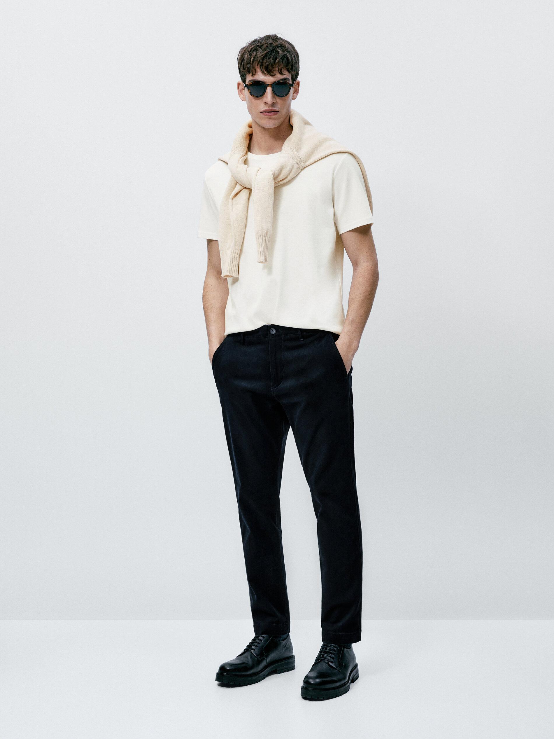 100% mercerised cotton T-shirt — CREAM