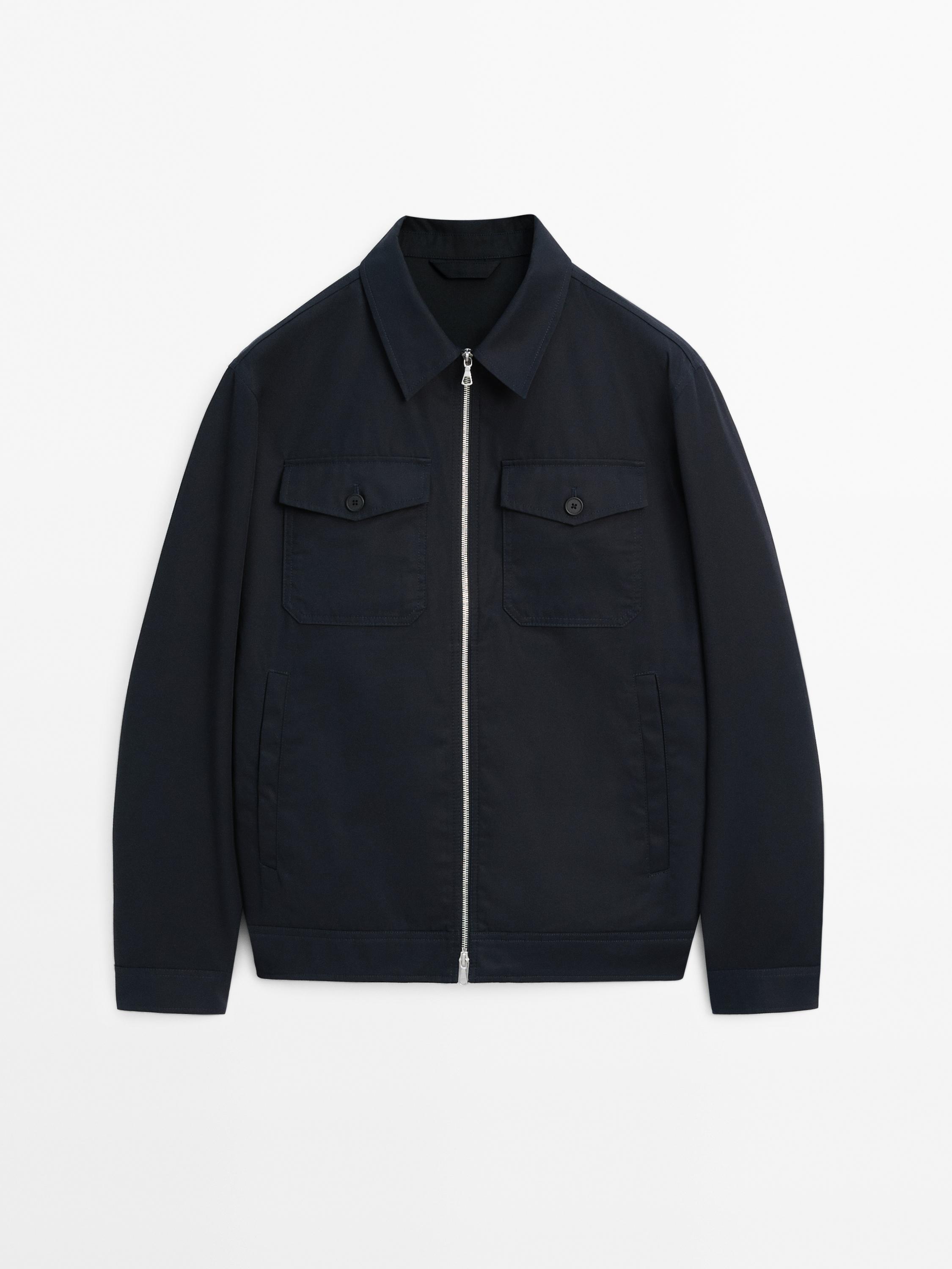 Cotton jacket with pocket details