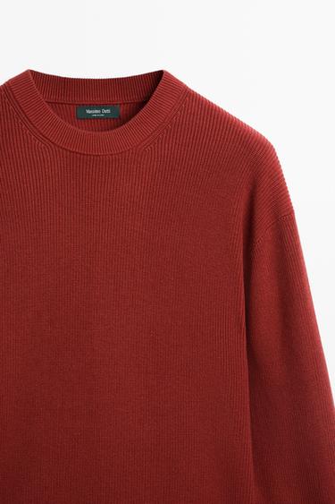 Round neck knit sweater — ORANGE 4