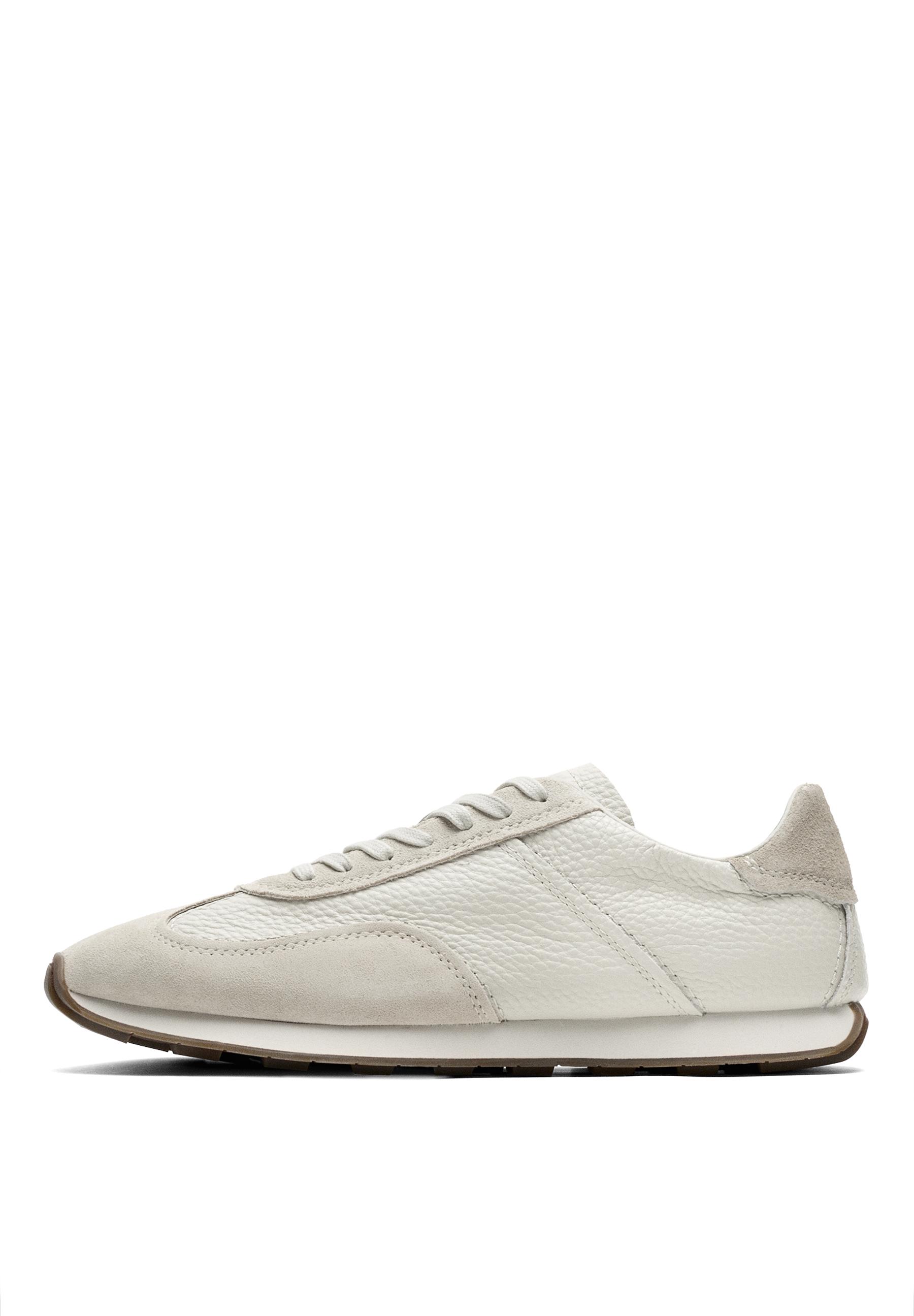 Milled nappa leather sneaker — WHITE