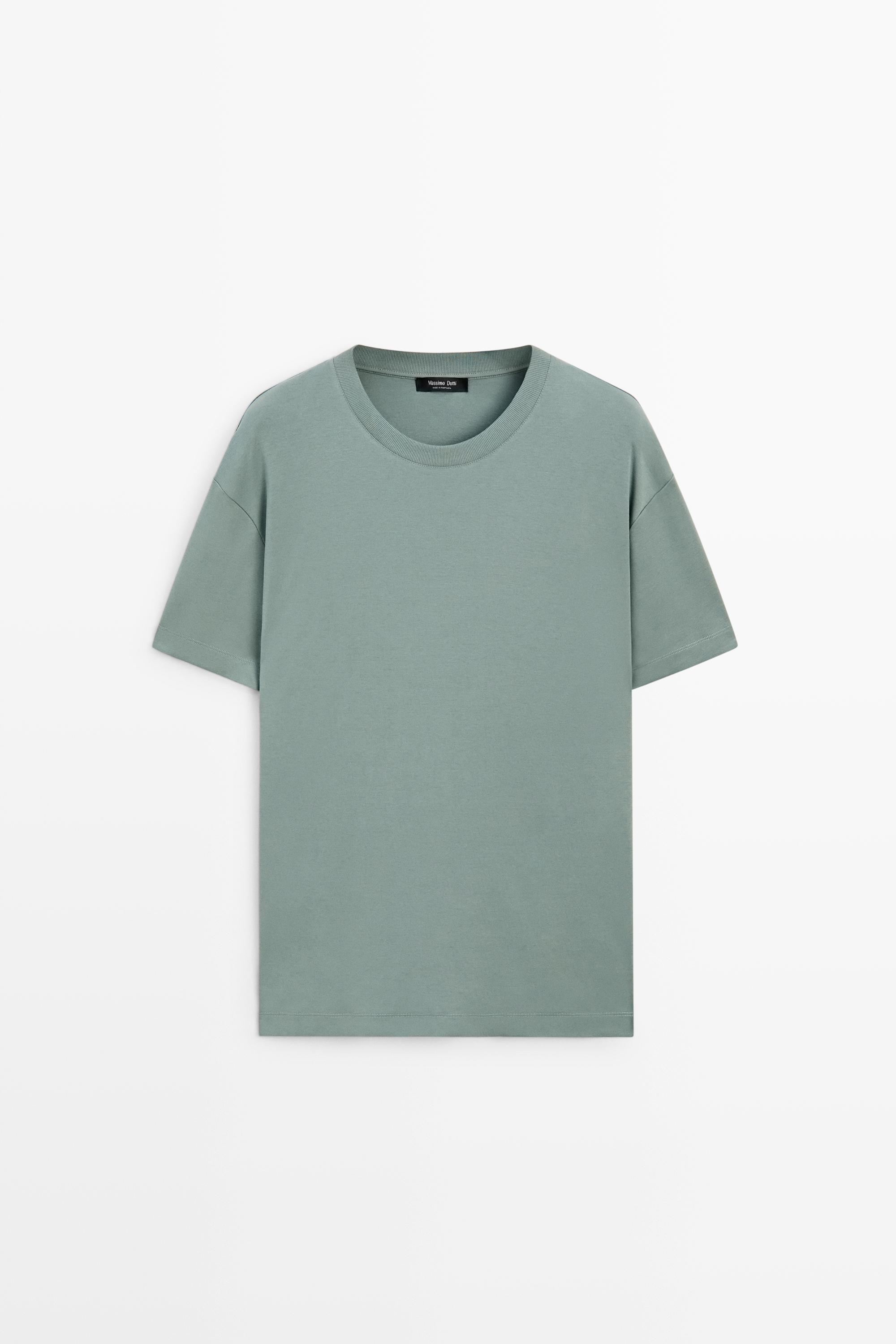 100% cotton short sleeve T-shirt — Greyish green