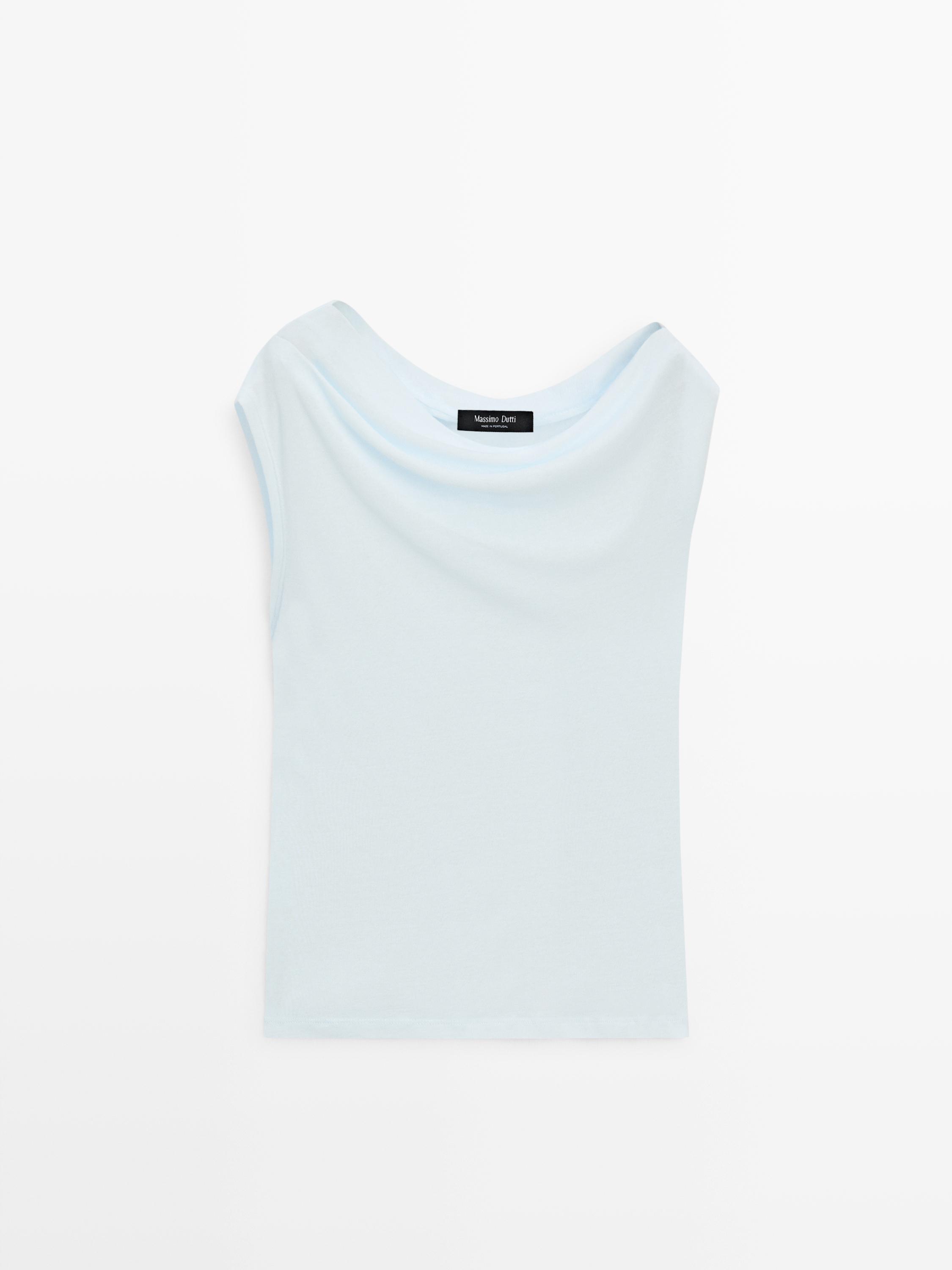 Asymmetrical sleeveless top