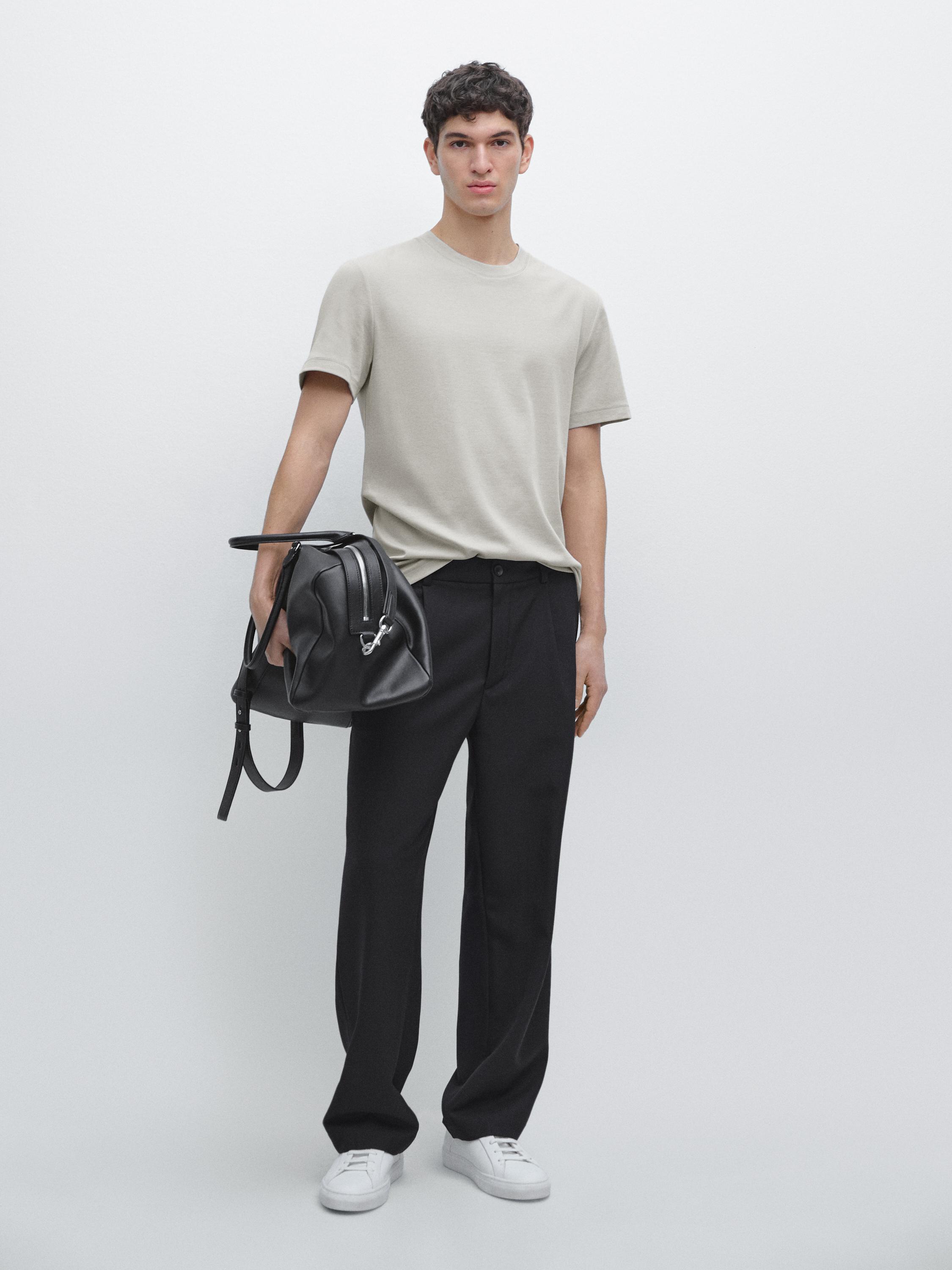 Short sleeve cotton blend T-shirt