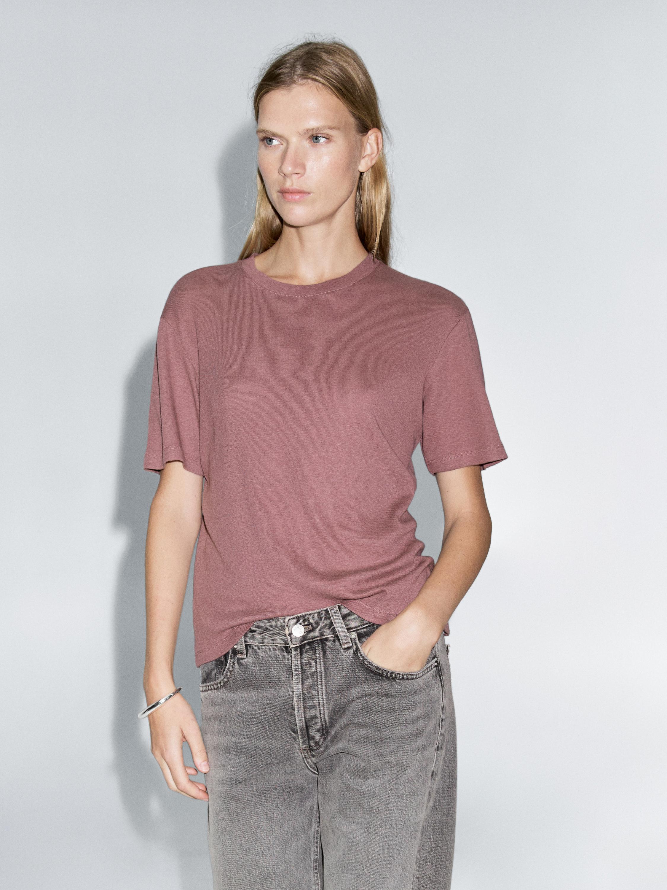 Majica iz bombažne mešanice s kratkimi rokavi