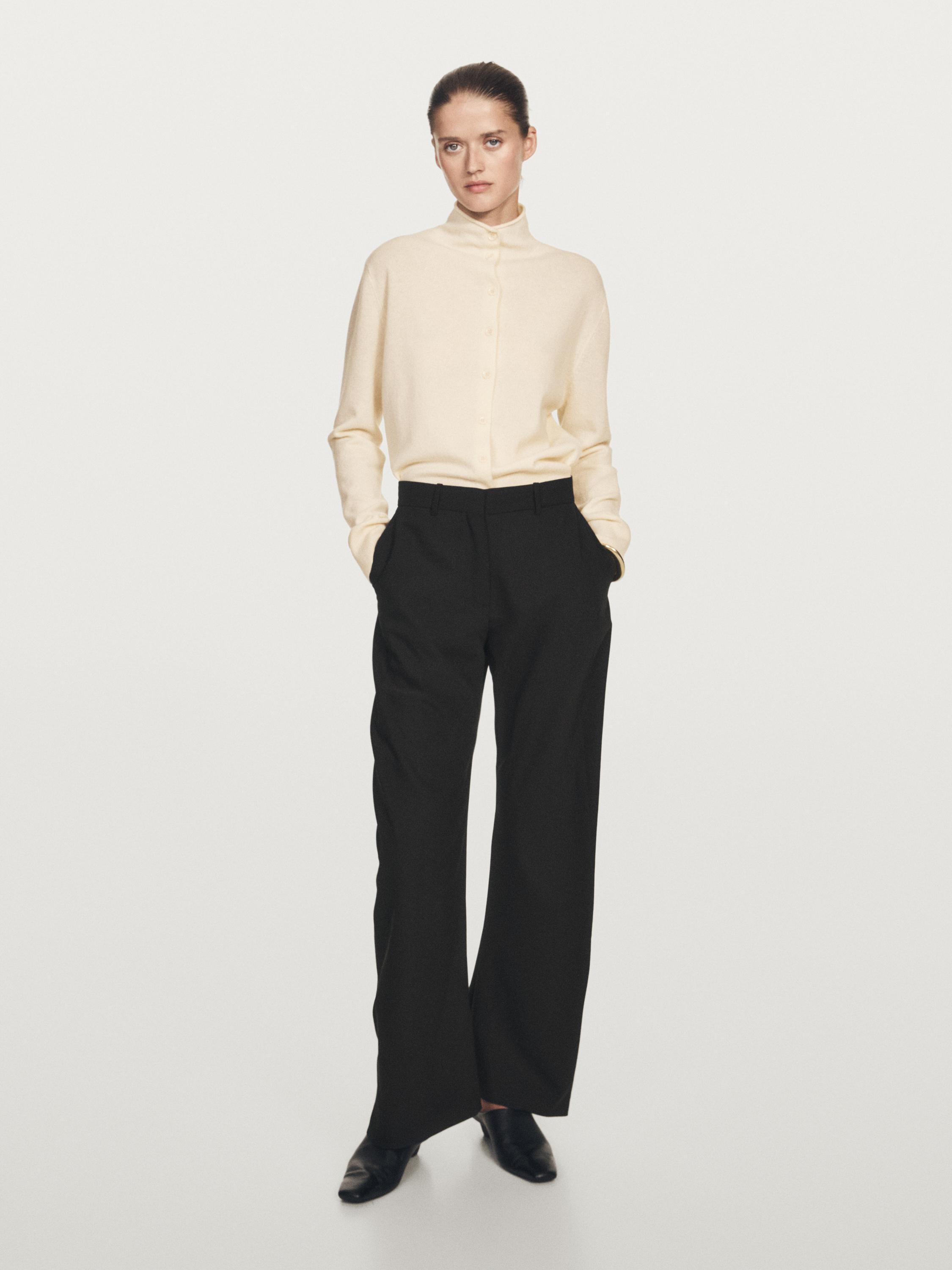 100% wool high neck knit cardigan