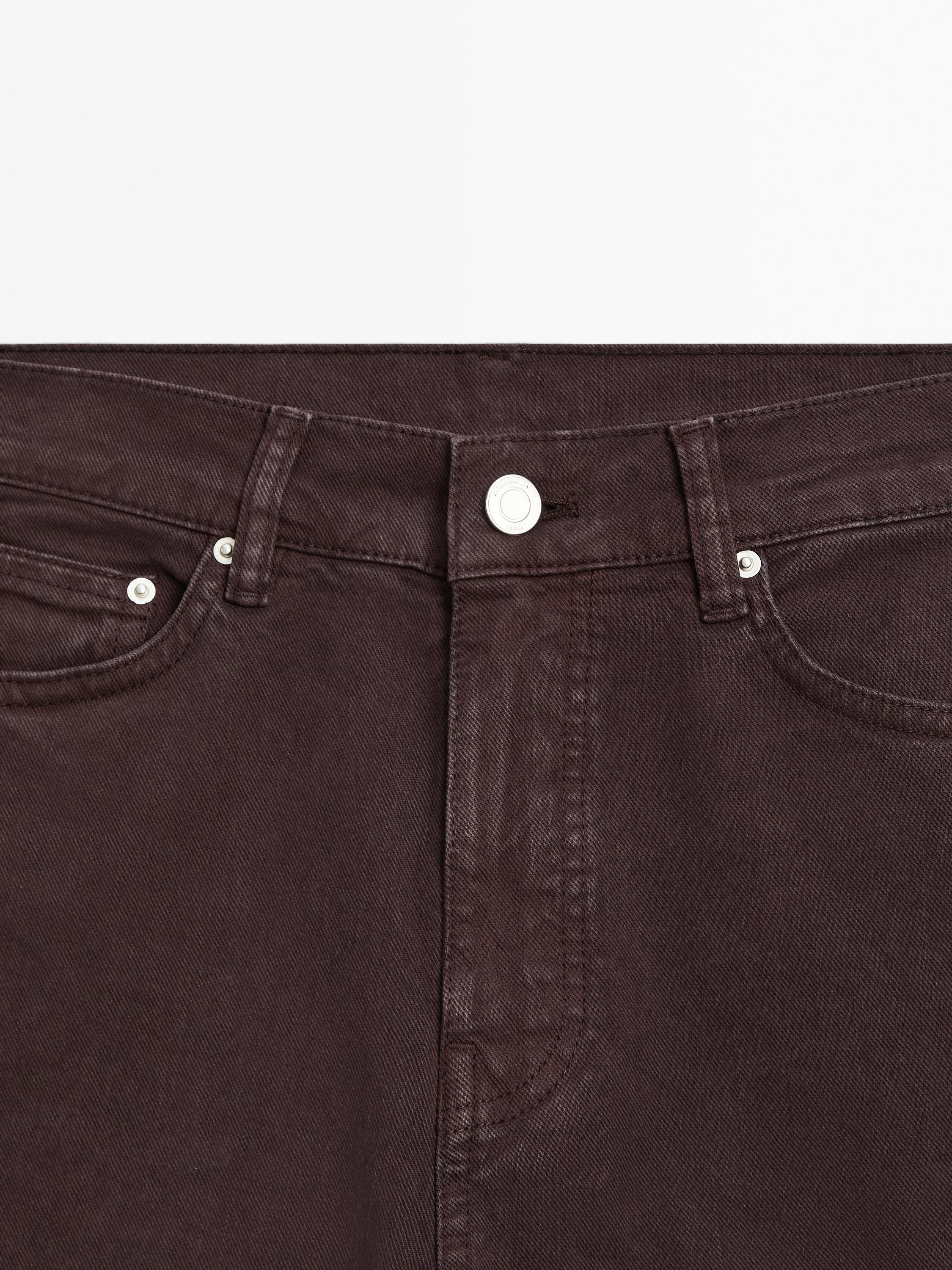 Mid-rise straight-leg jeans
