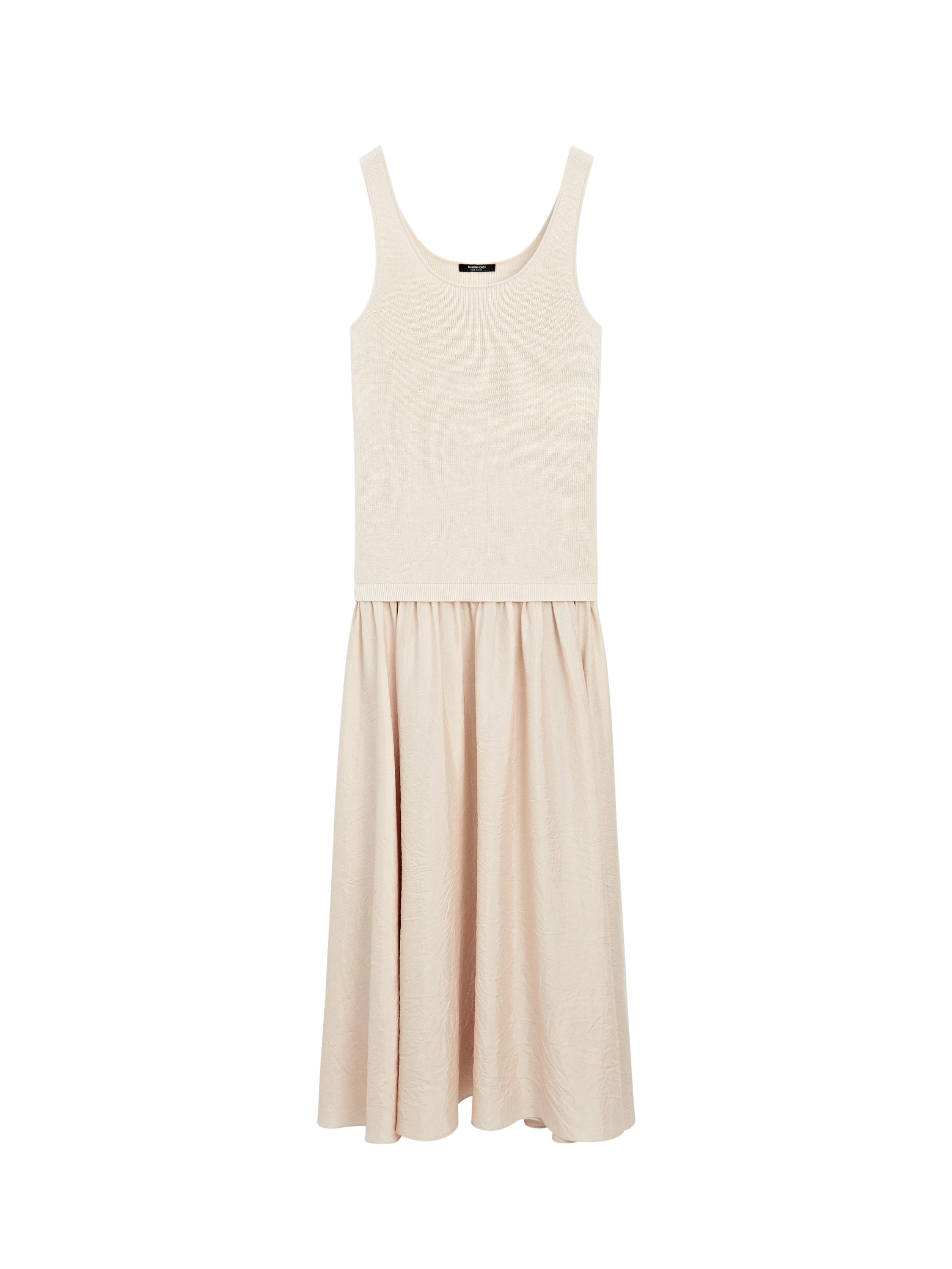 Contrast strappy dress - BEIGE Contrast strappy dress - BEIGE