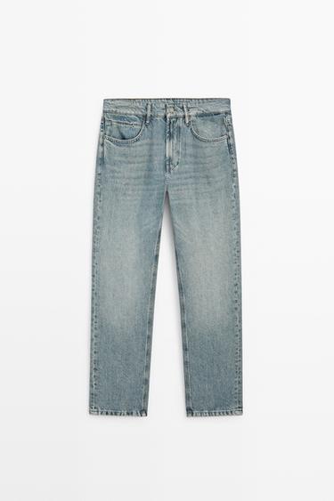 Stonewashed tapered-fit jeans — BLUE 2