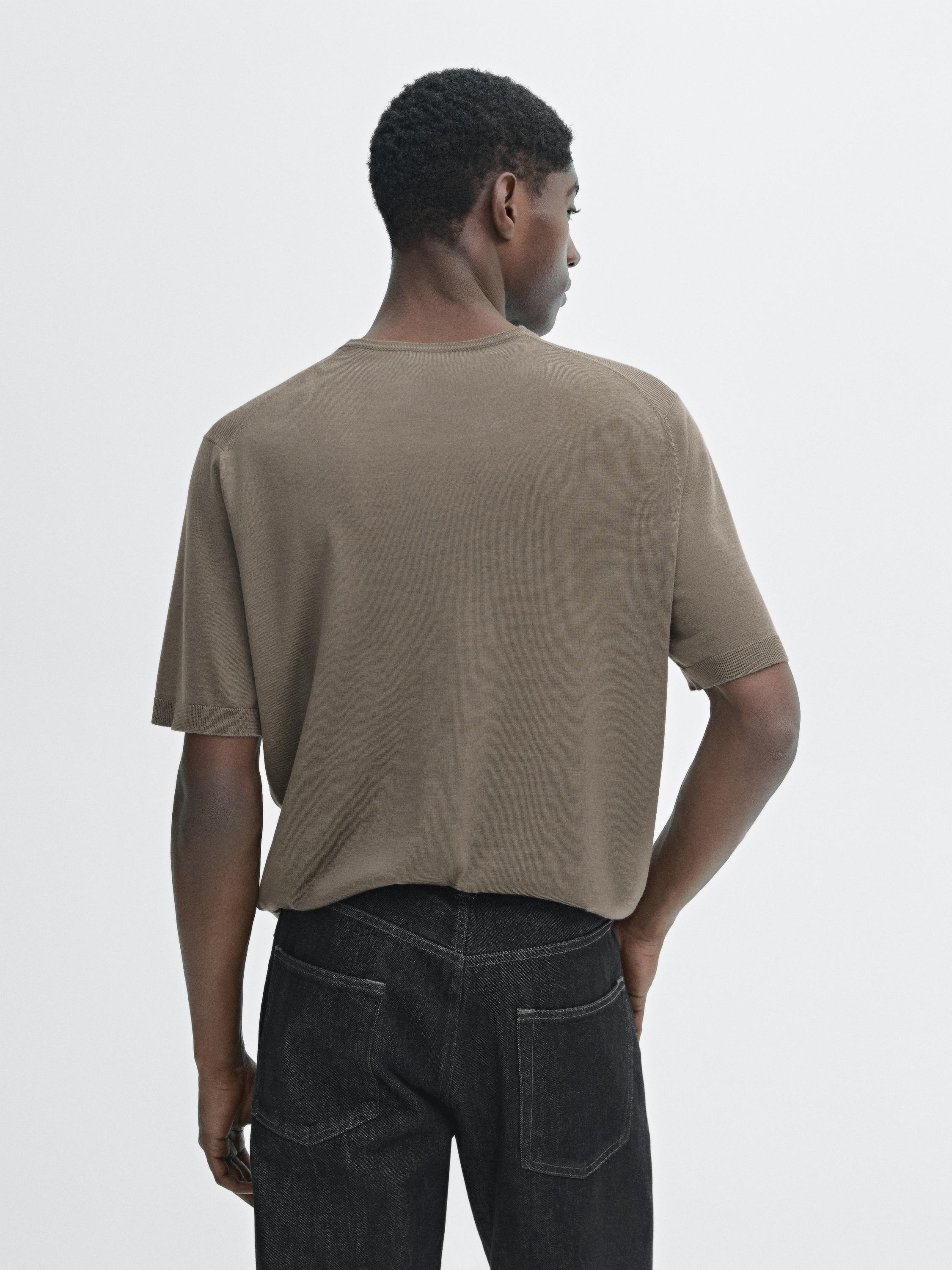 100% merino wool knit T-shirt