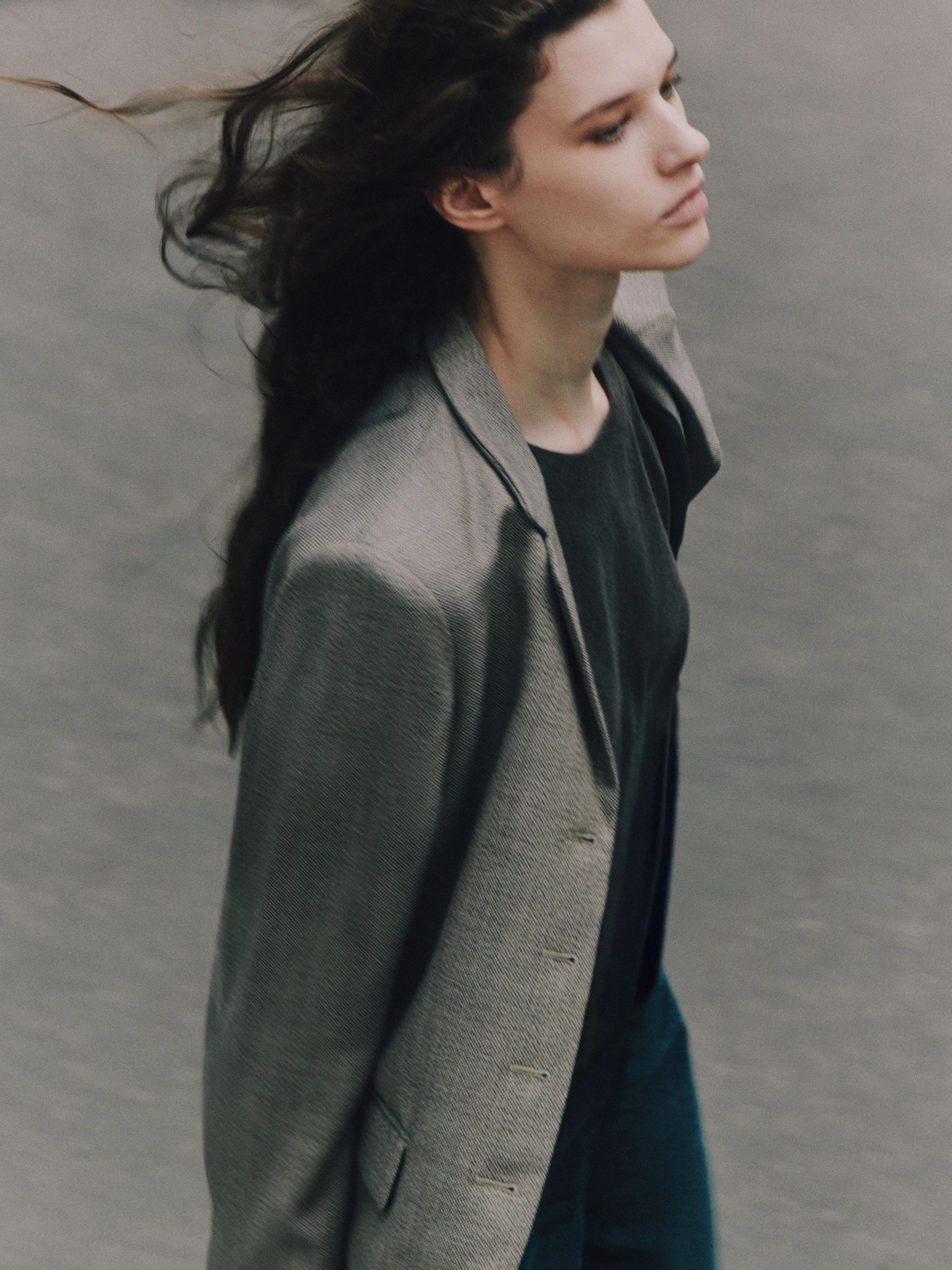 Flecked 100% wool blazer