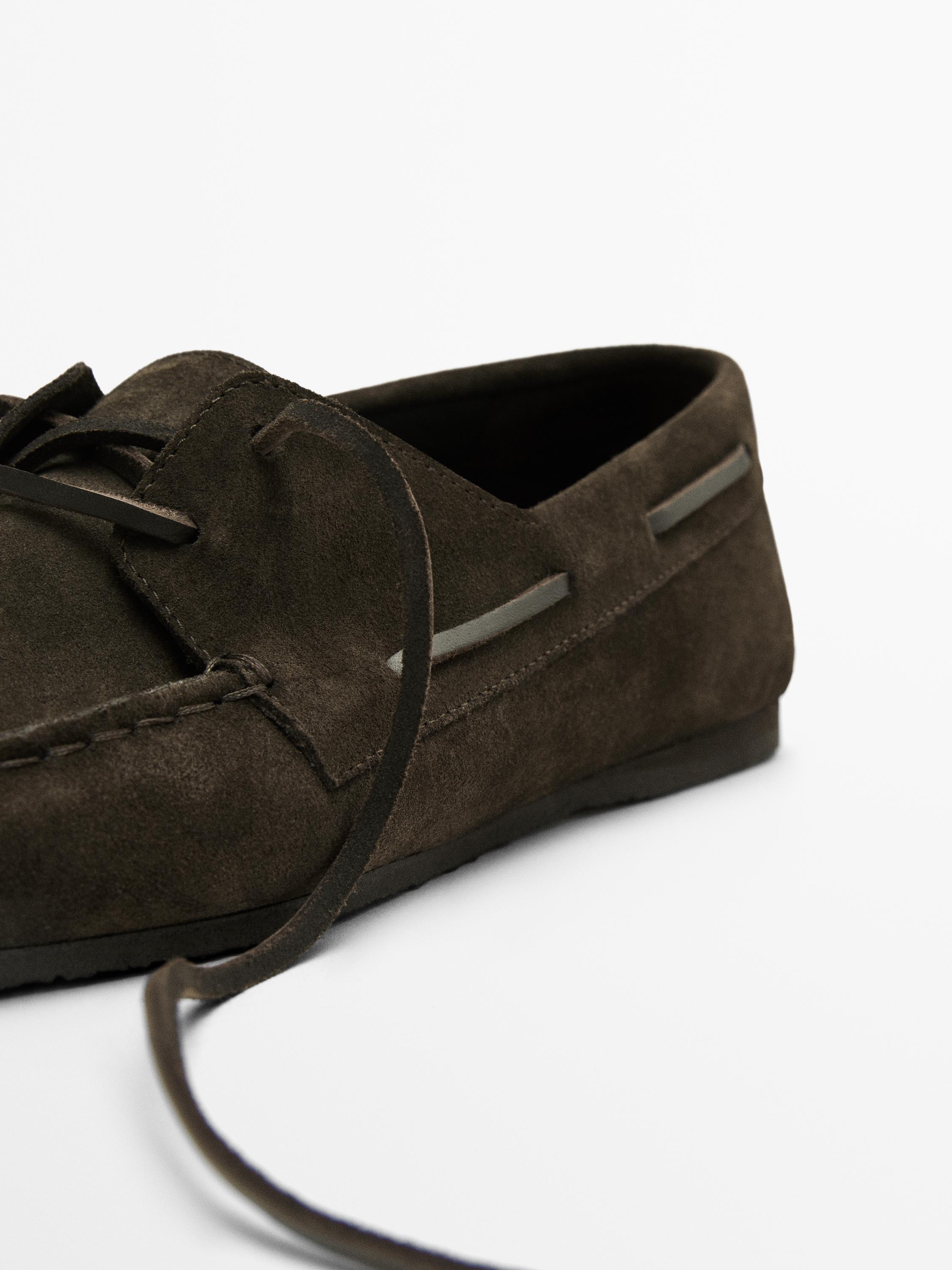 Topánky v námorníckom štýle z brúsenej kože jemné na dotyk