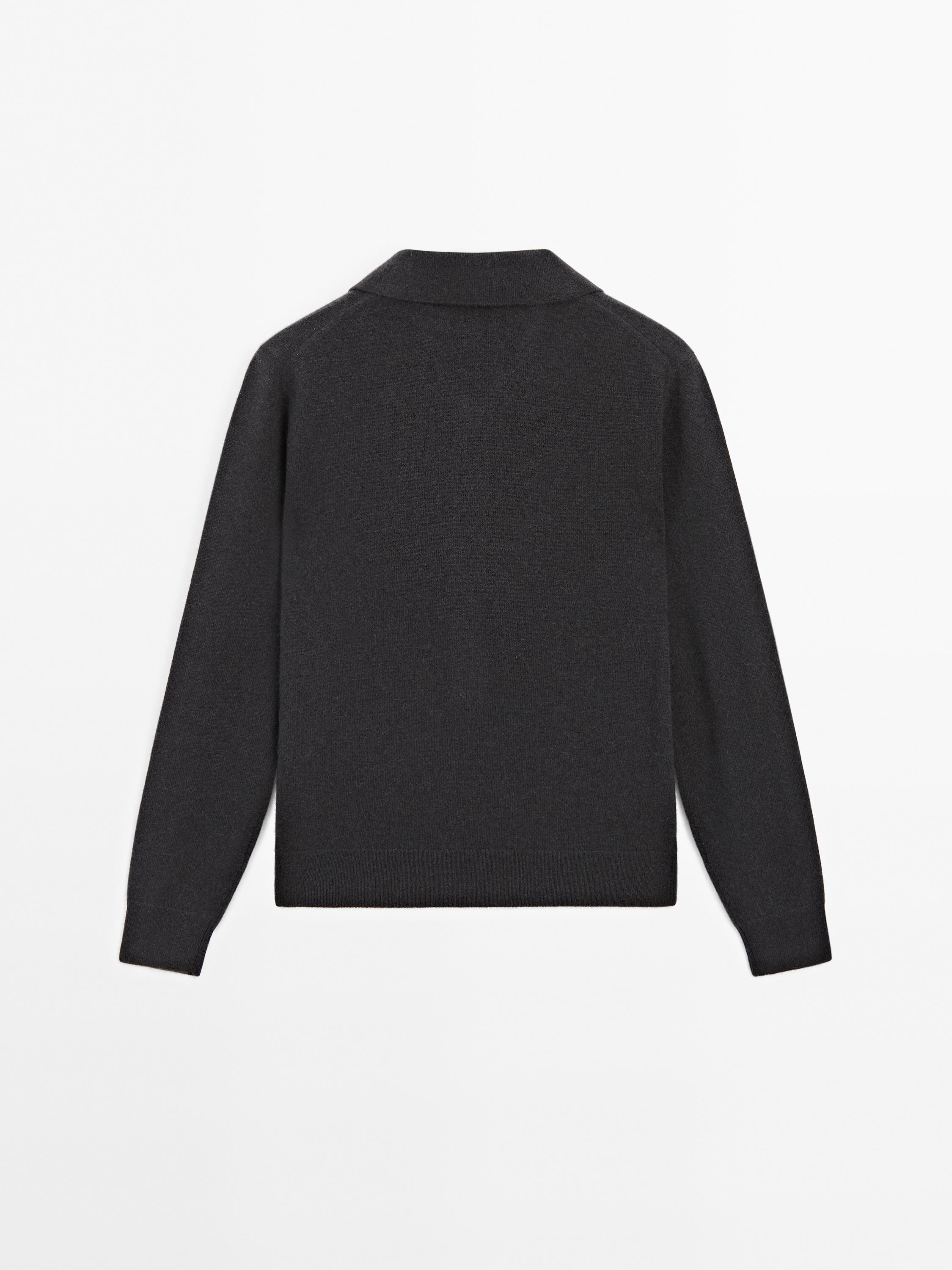 Pull polo en maille 100 % cachemire