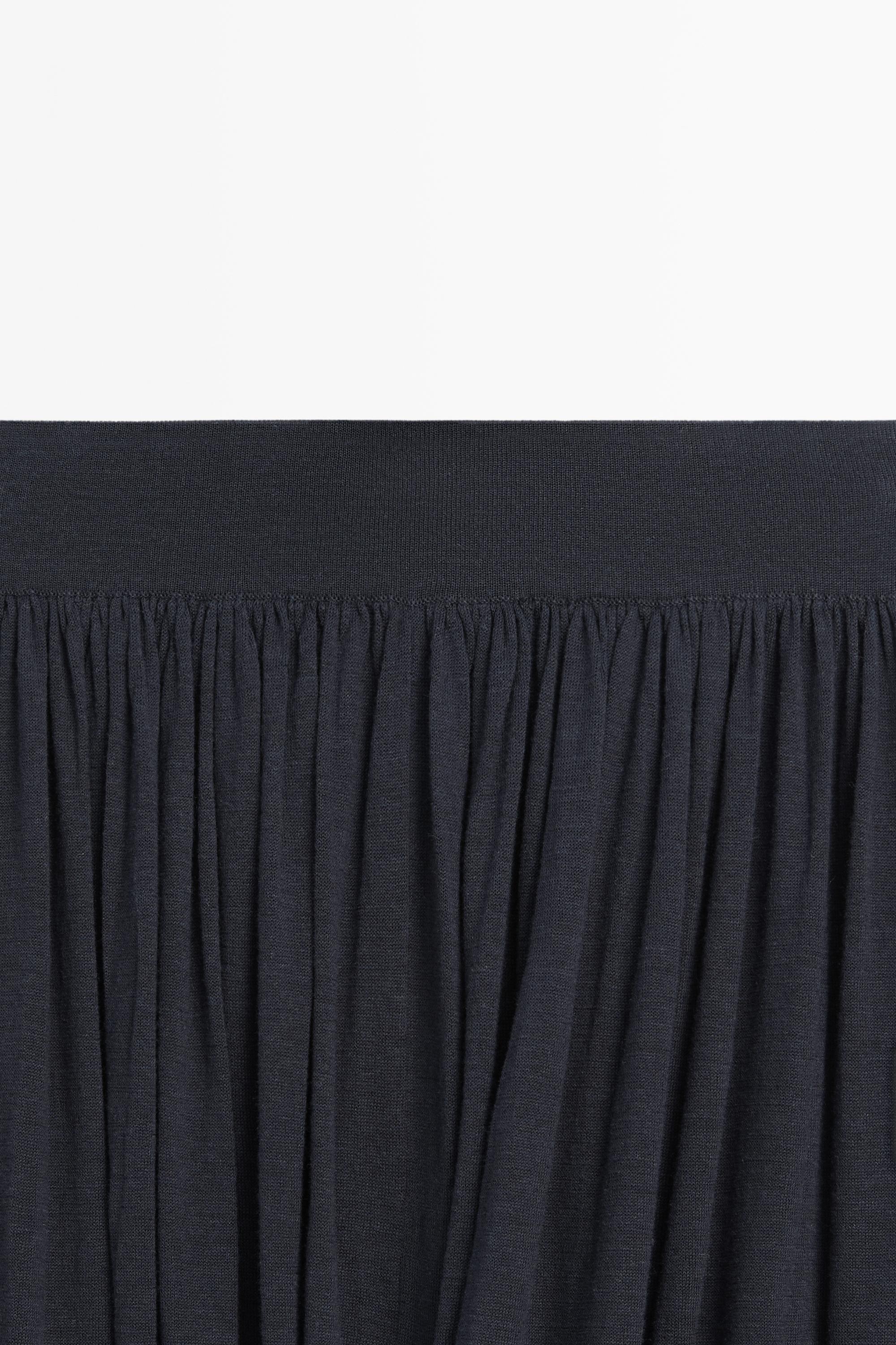 Draped balloon midi skirt — NAVY BLUE