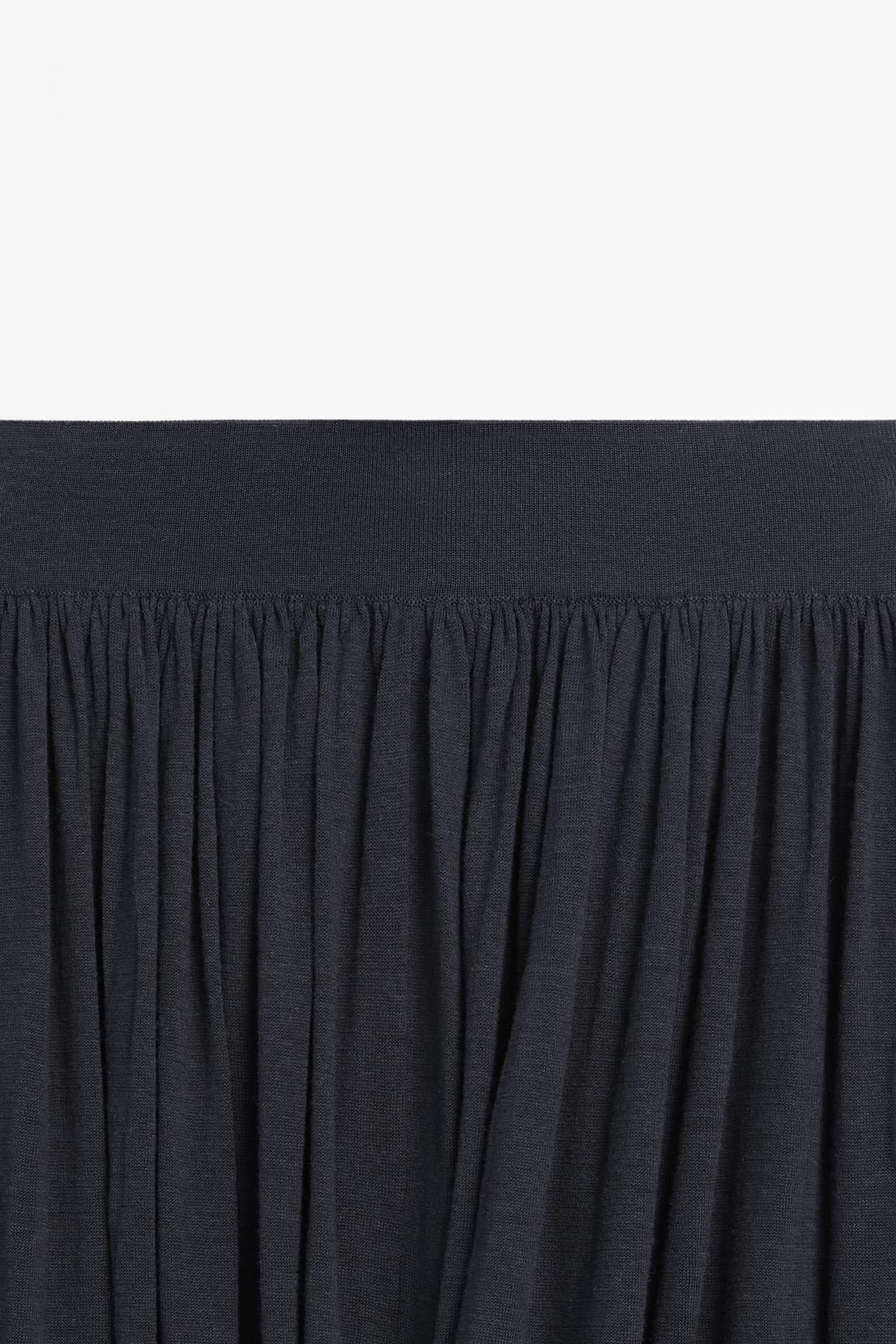 Draped balloon midi skirt — NAVY BLUE
