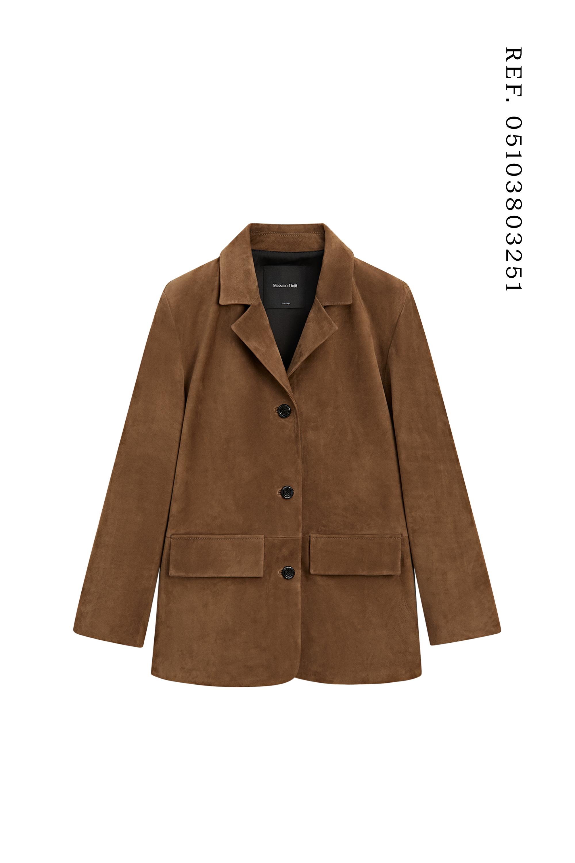 100% Suede lapel blazer — CAMEL