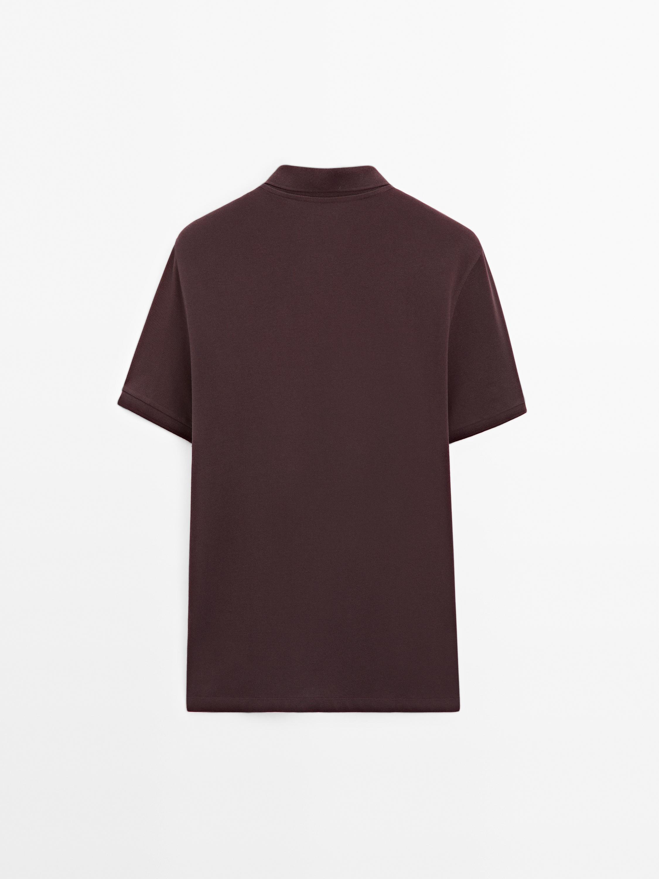 Micro textured piqué cotton polo shirt