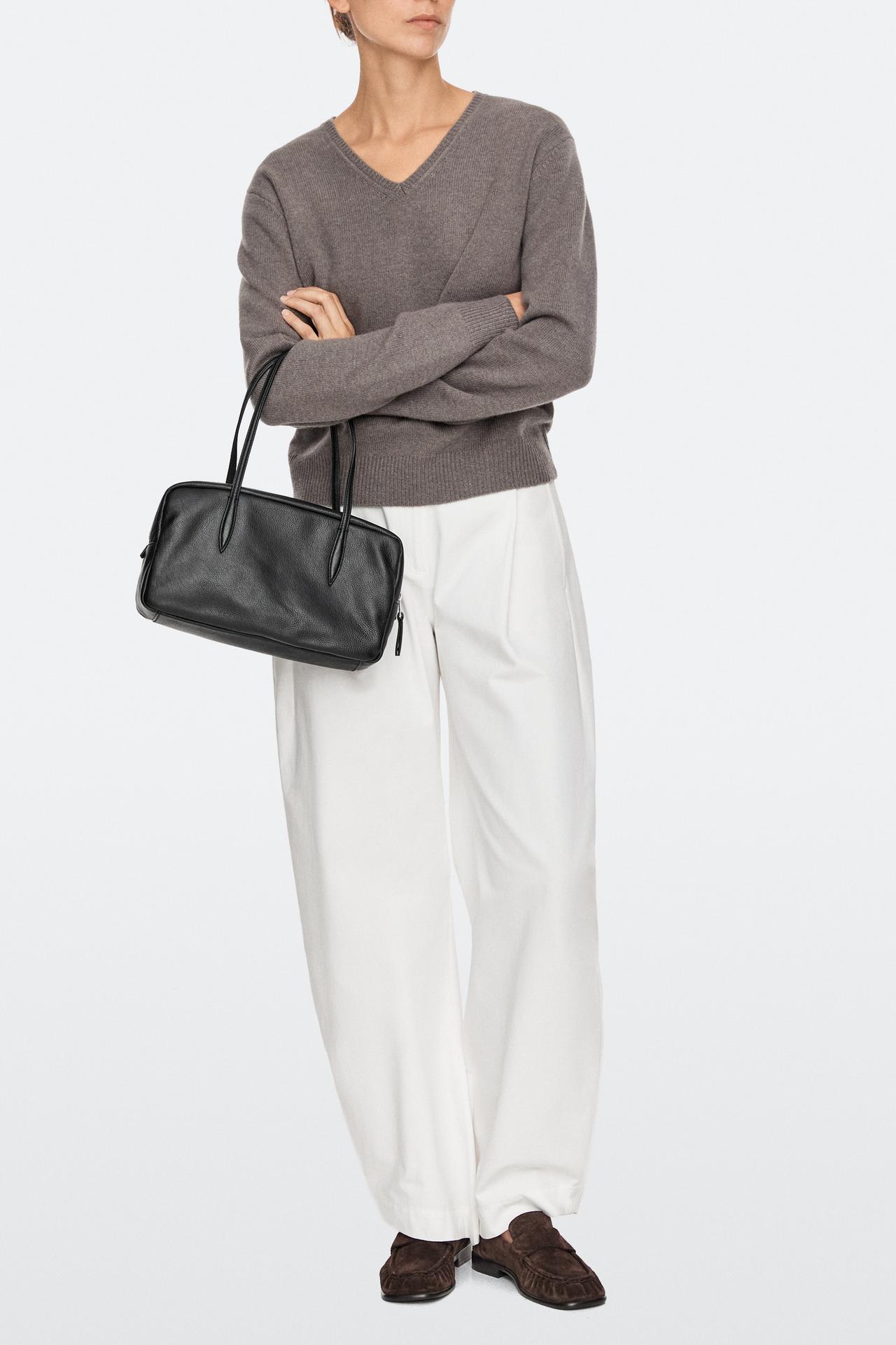 Nappa leather mini duffle bag — BLACK