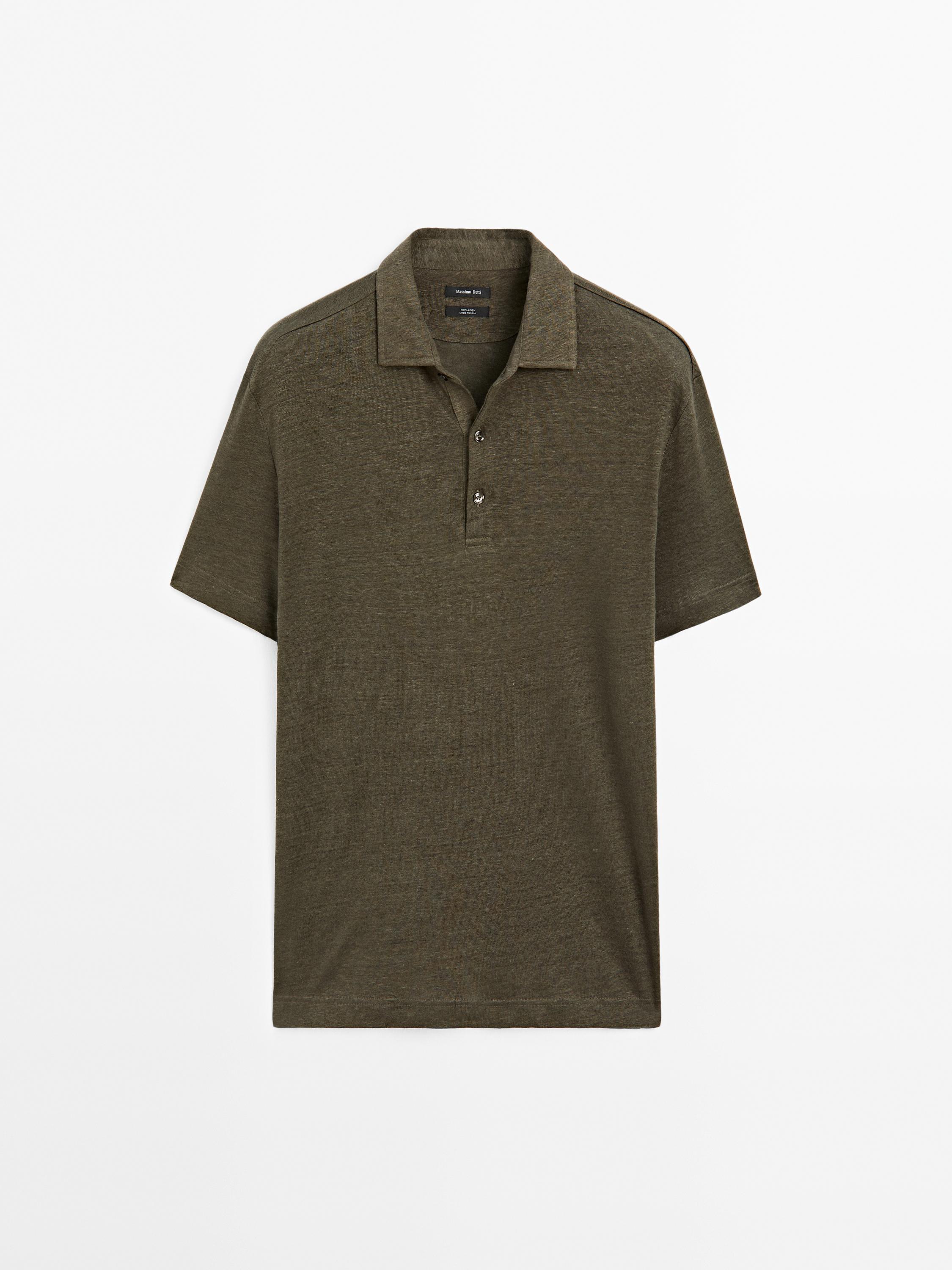 100% linnen polo met korte mouw