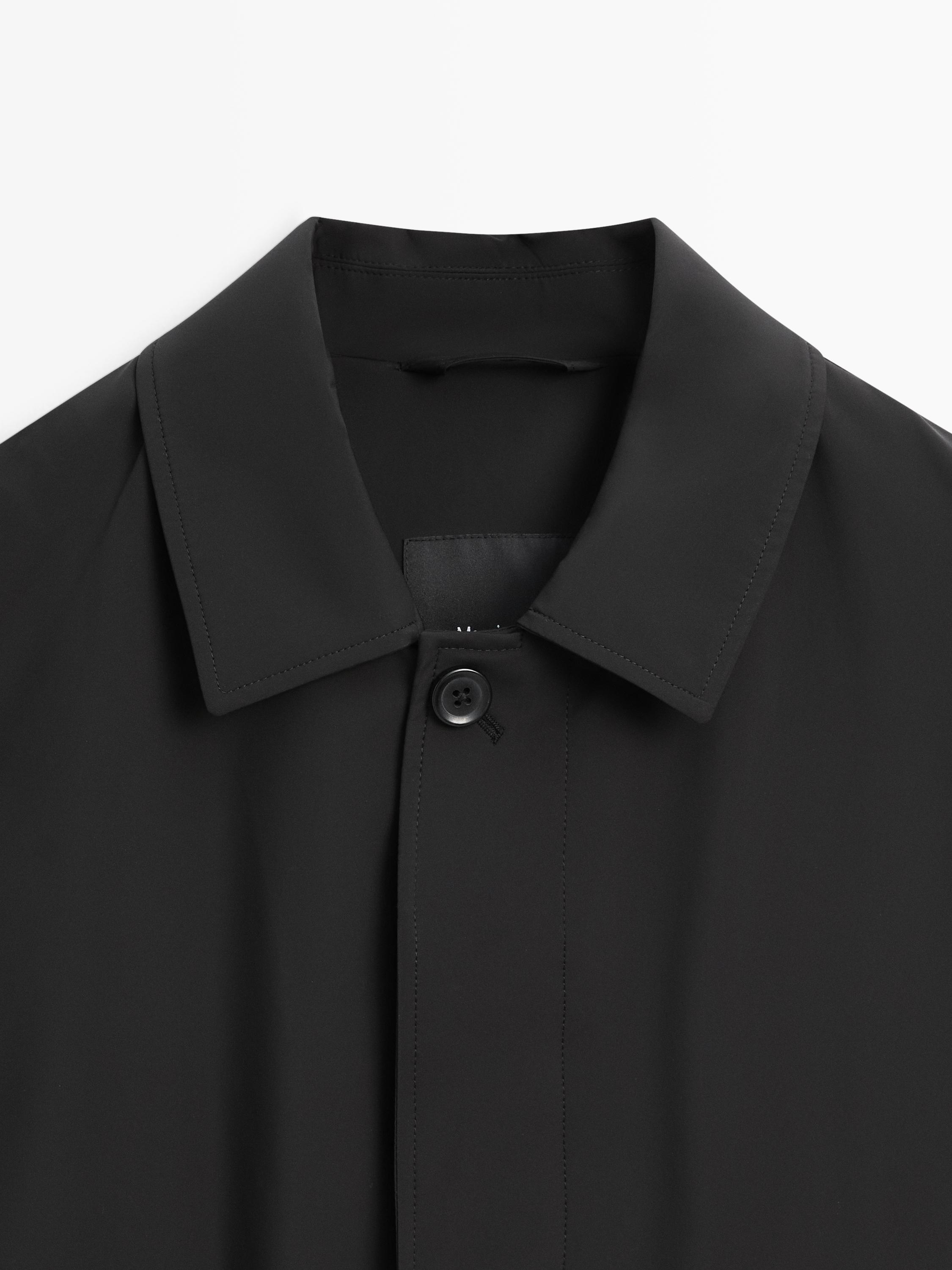 Lightweight technical fabric parka — BLACK