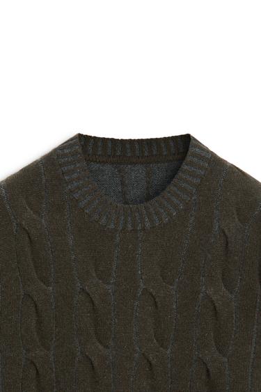 Wool blend cable knit sweater - LIMITED EDITION — MEDIUM GREY 6