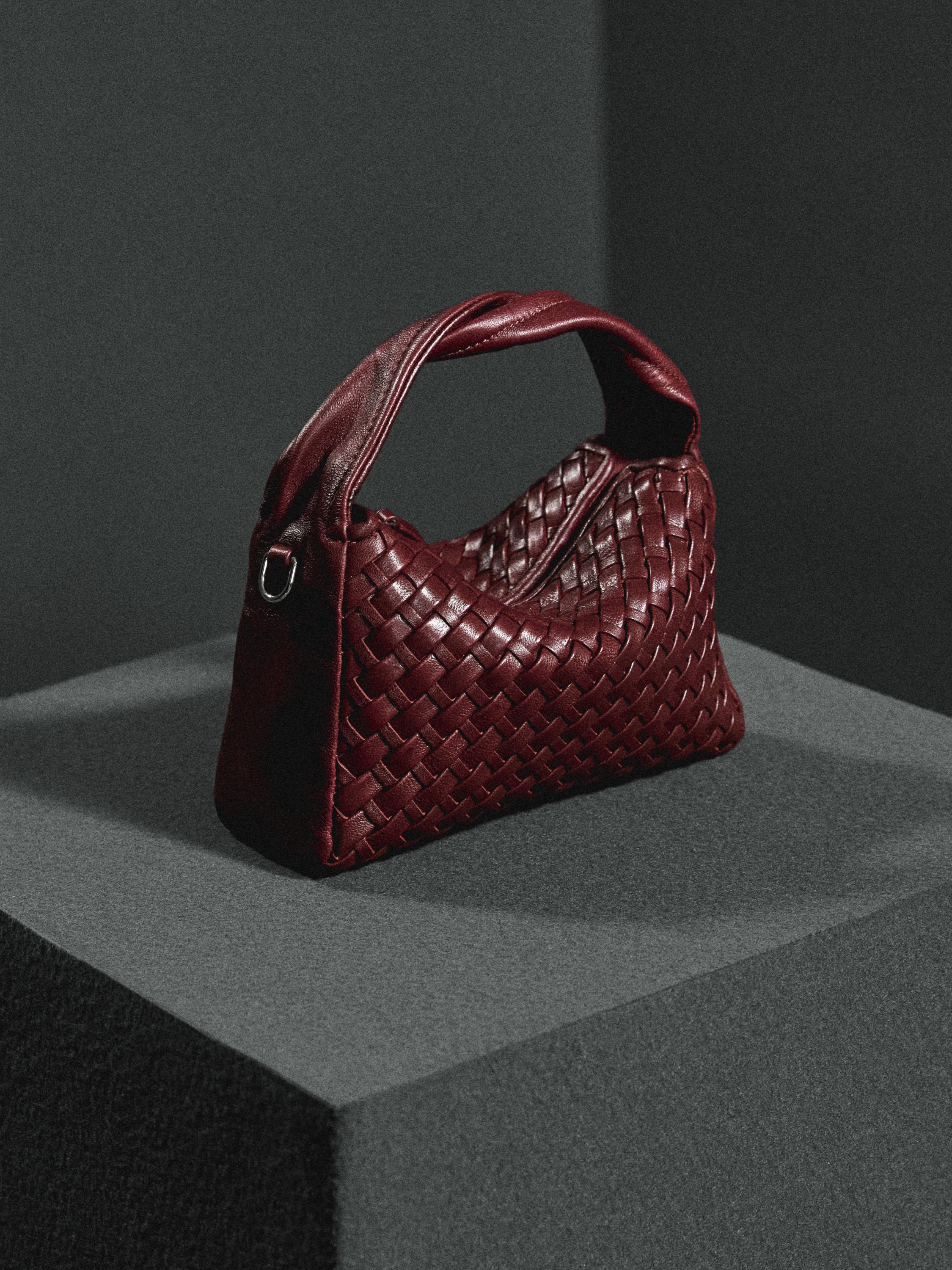 Nappa leather braided mini bag