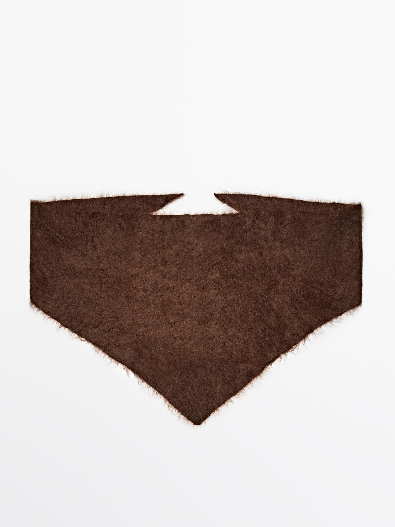 Massimo Dutti - Dame - Bandana I 100 % Kashmir - Brun - 01
