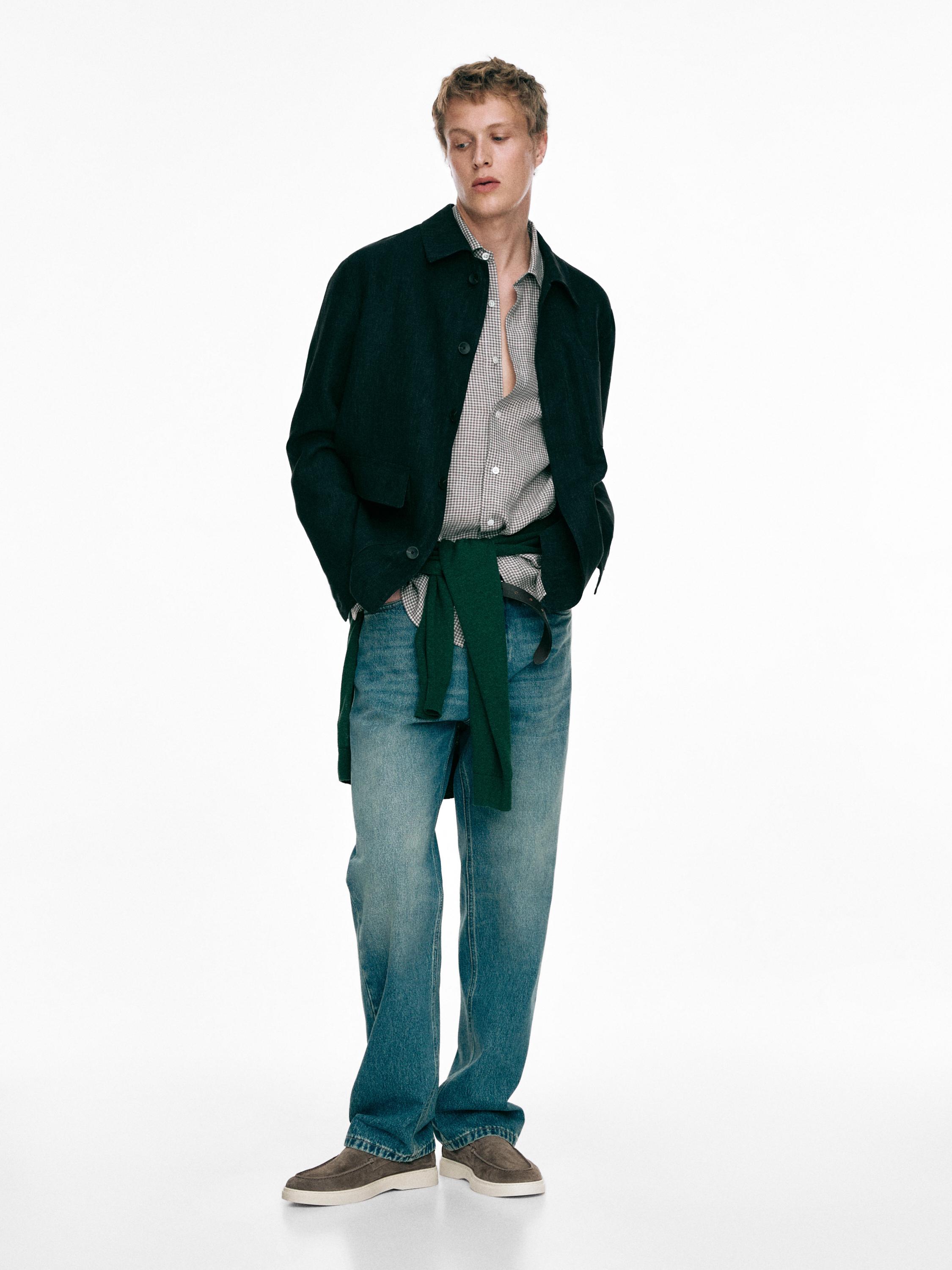 Split leather loafers with moc toe — MINK