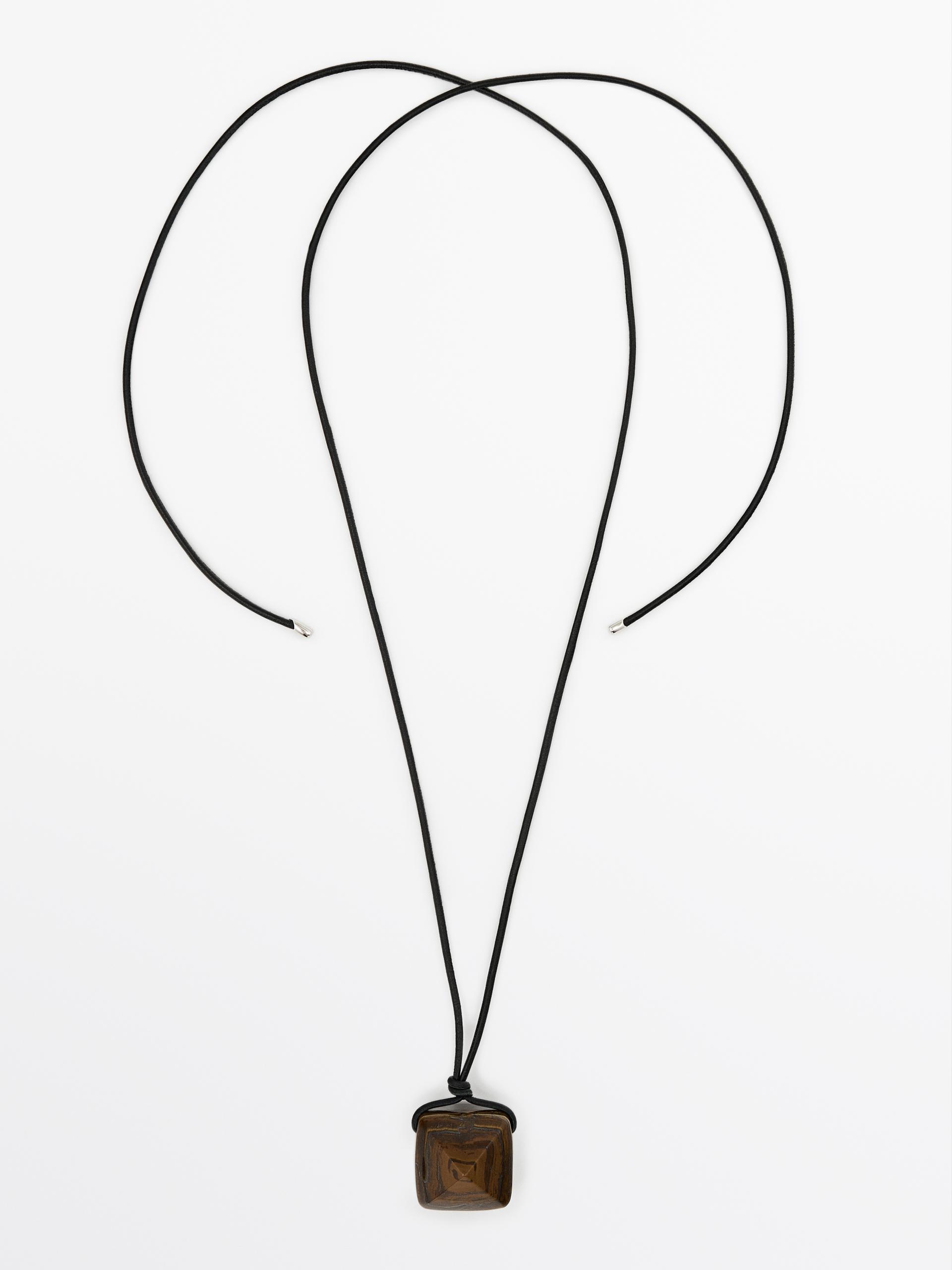 Cravate Bolo En Cuir Véritable Avec Pierre Œil De Tigre - Longueur 100 Cm - Pour Occasions Spéciales (mariage, Soirée...)