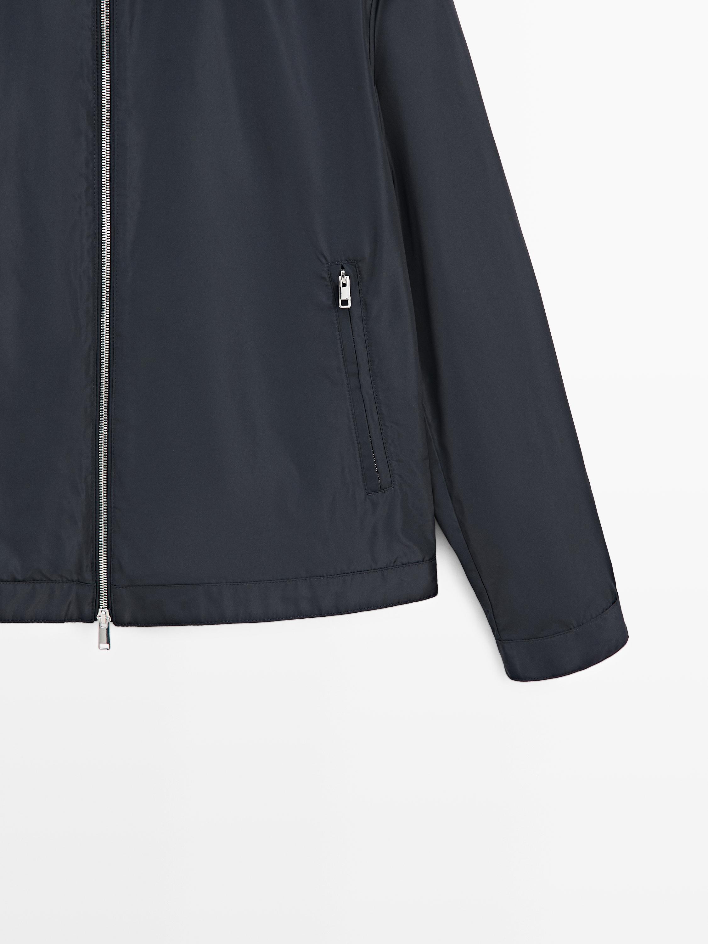 Short technical fabric jacket — NAVY BLUE