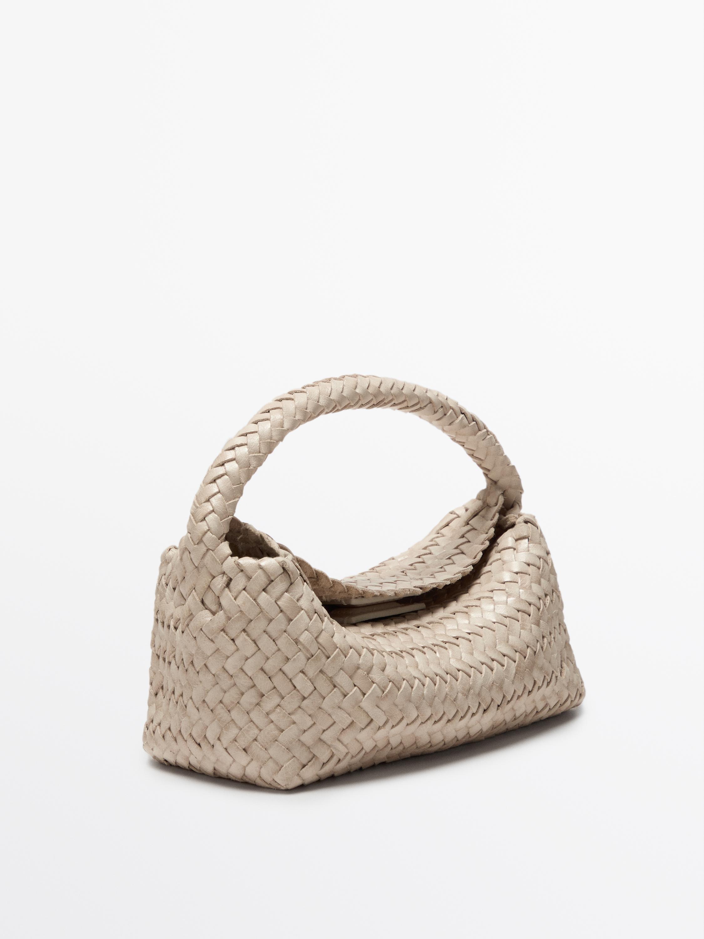 Braided nappa leather crossbody bag