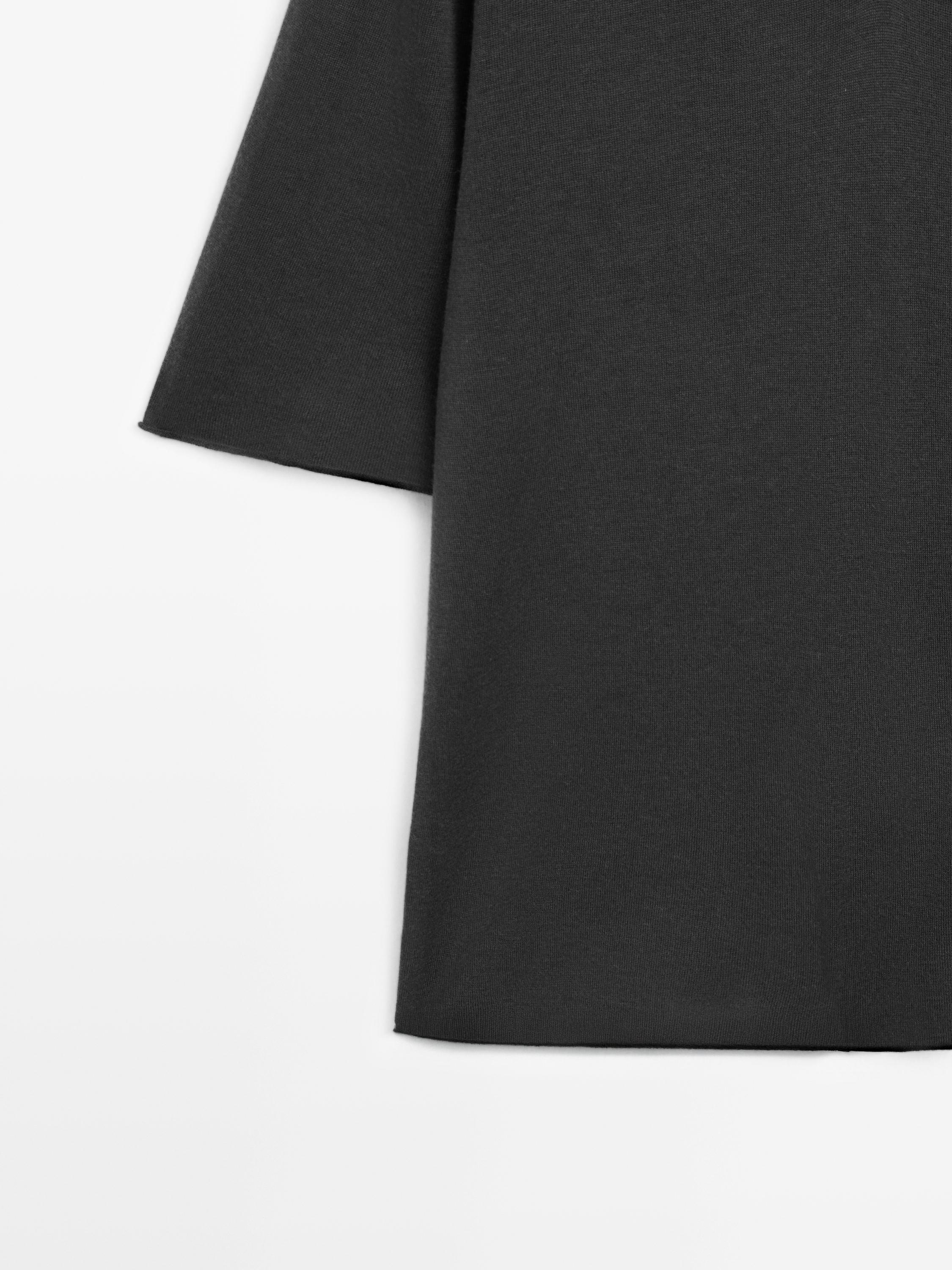 Oversize silk and wool blend knit sweater — LEAD