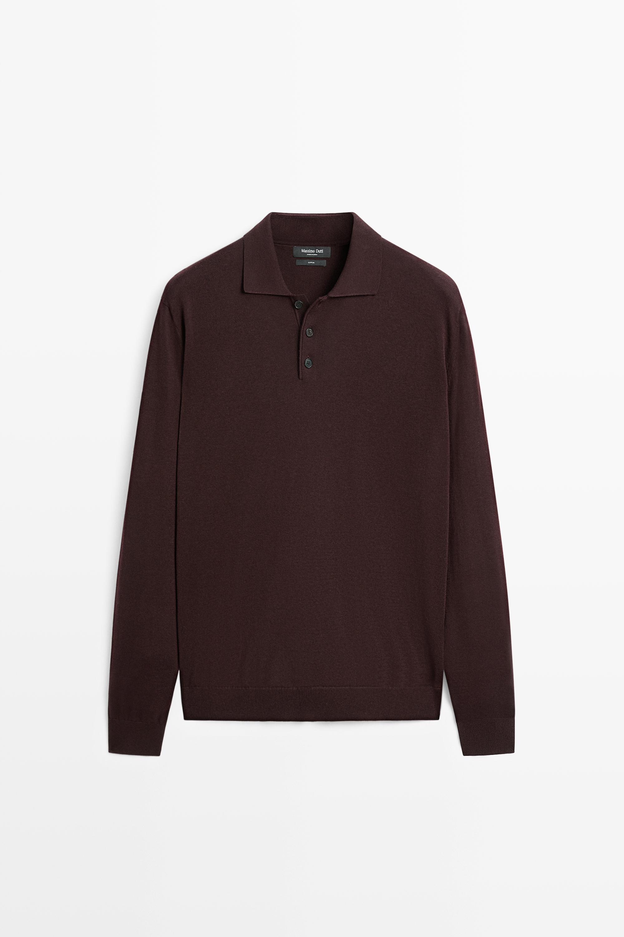 Pull en maille 100 % coton col polo
