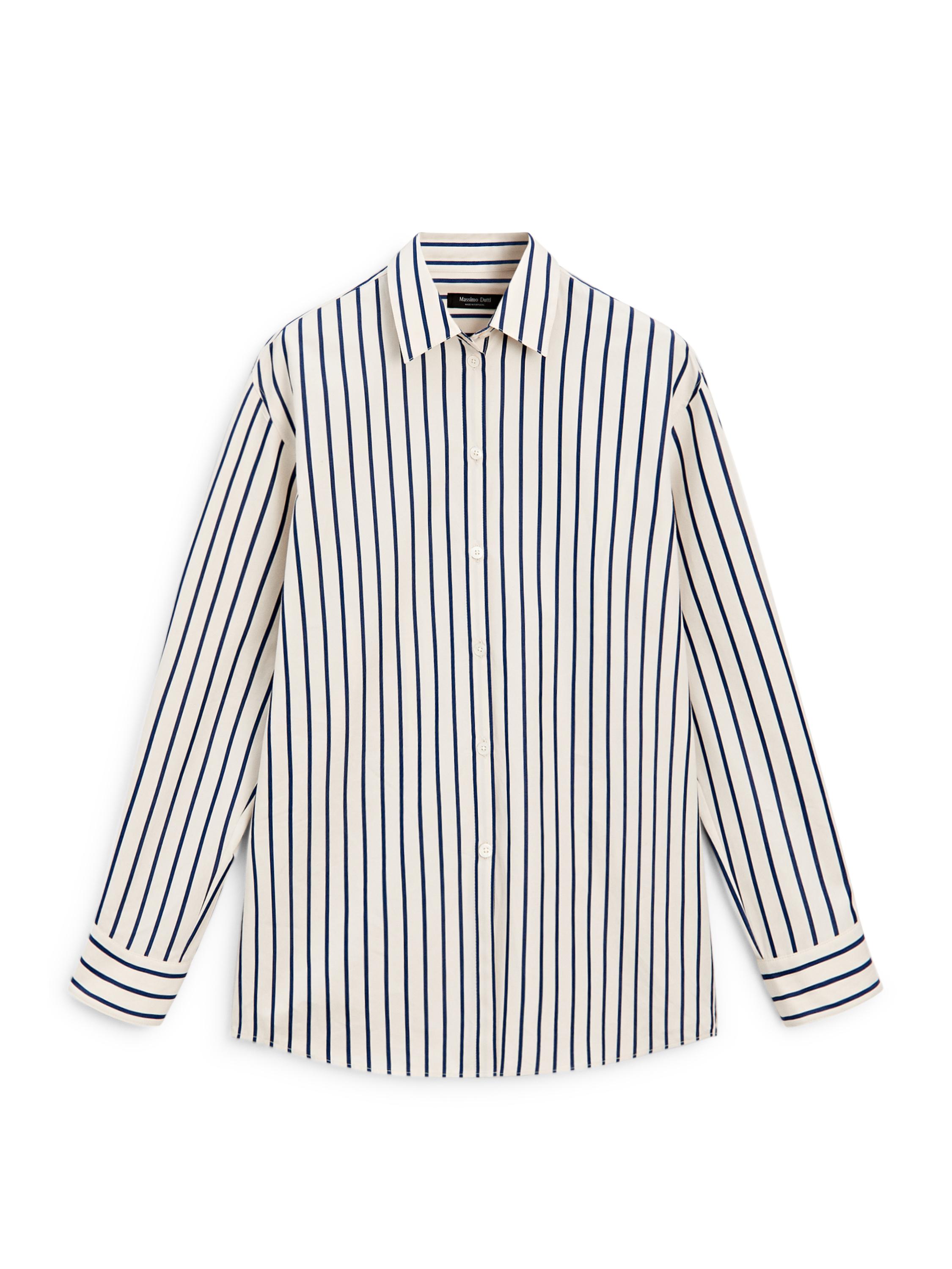 100% cotton striped shirt — Vanilla