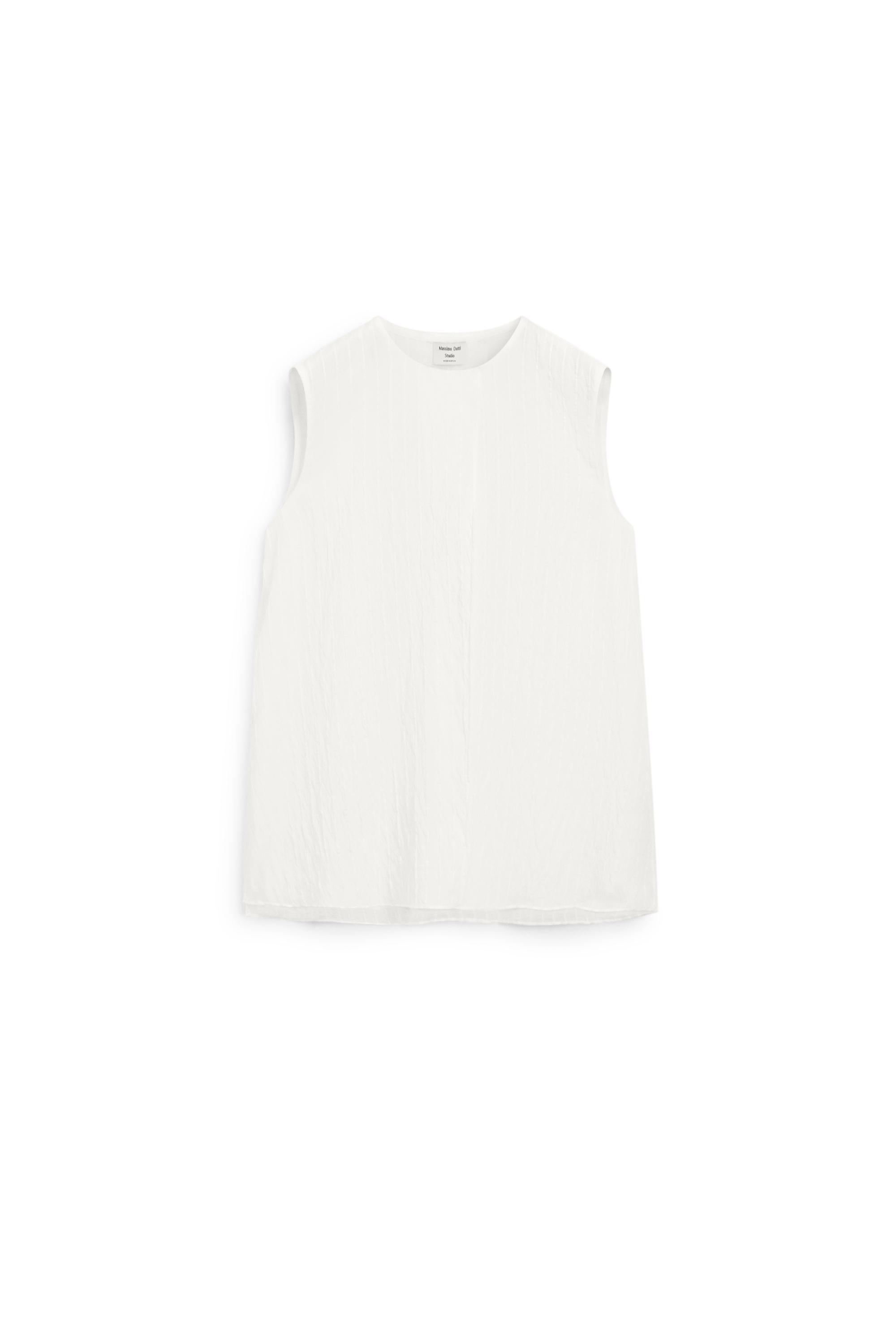 Flowing striped cape top - STUDIO — WHITE