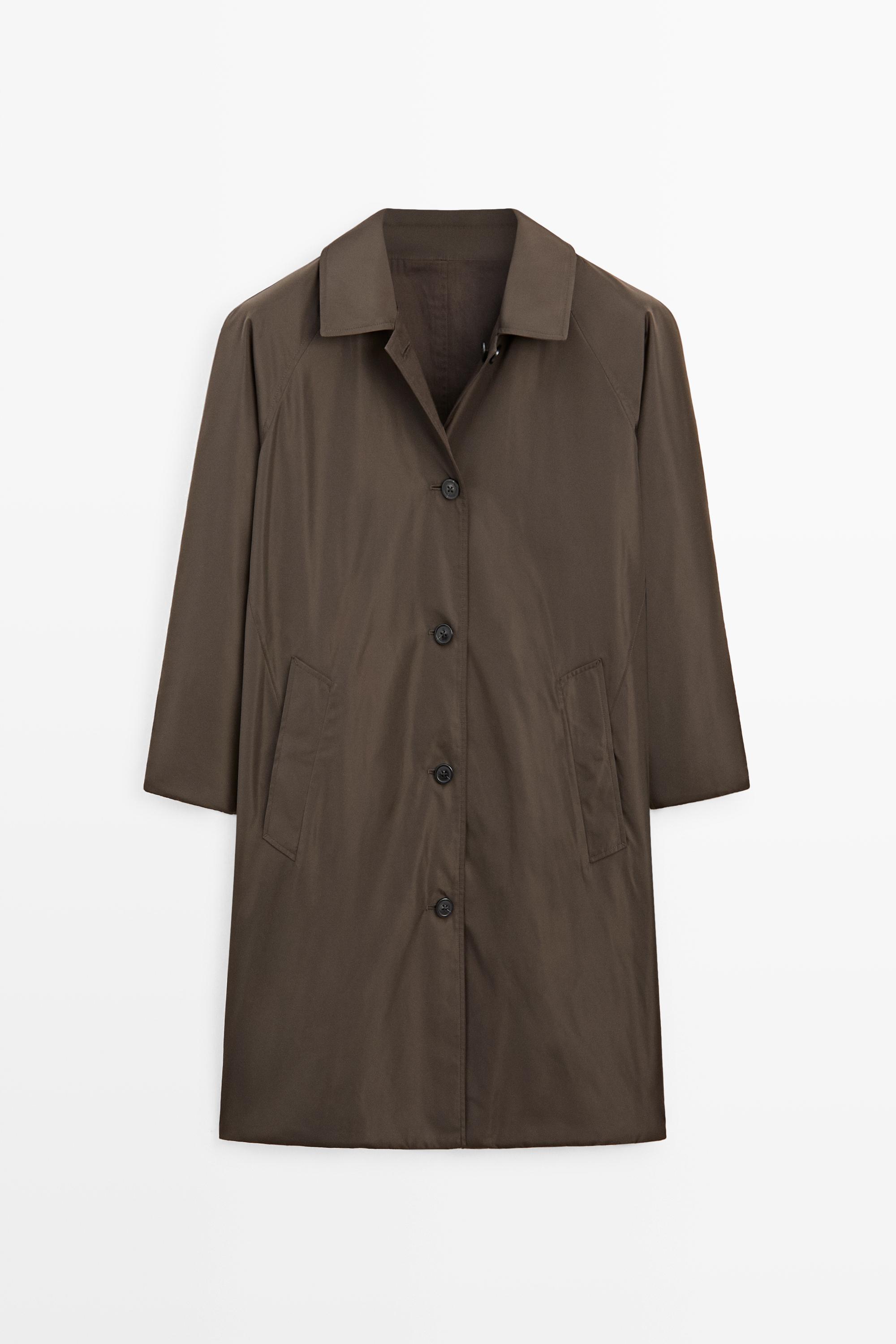 Long reversible trench coat — Chocolate