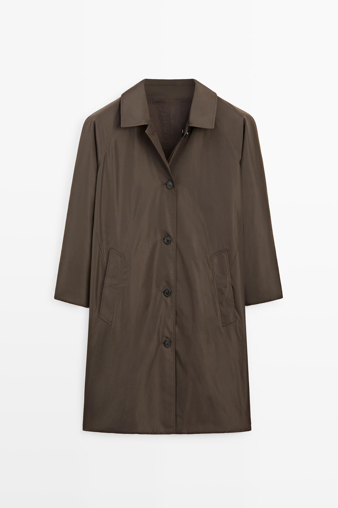 Long reversible trench coat — Chocolate