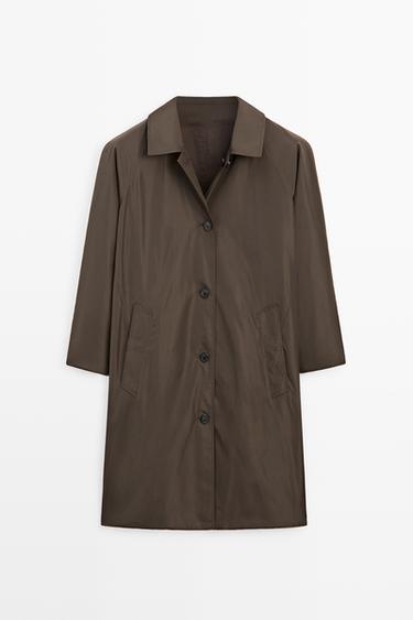Long reversible trench coat — Chocolate 9