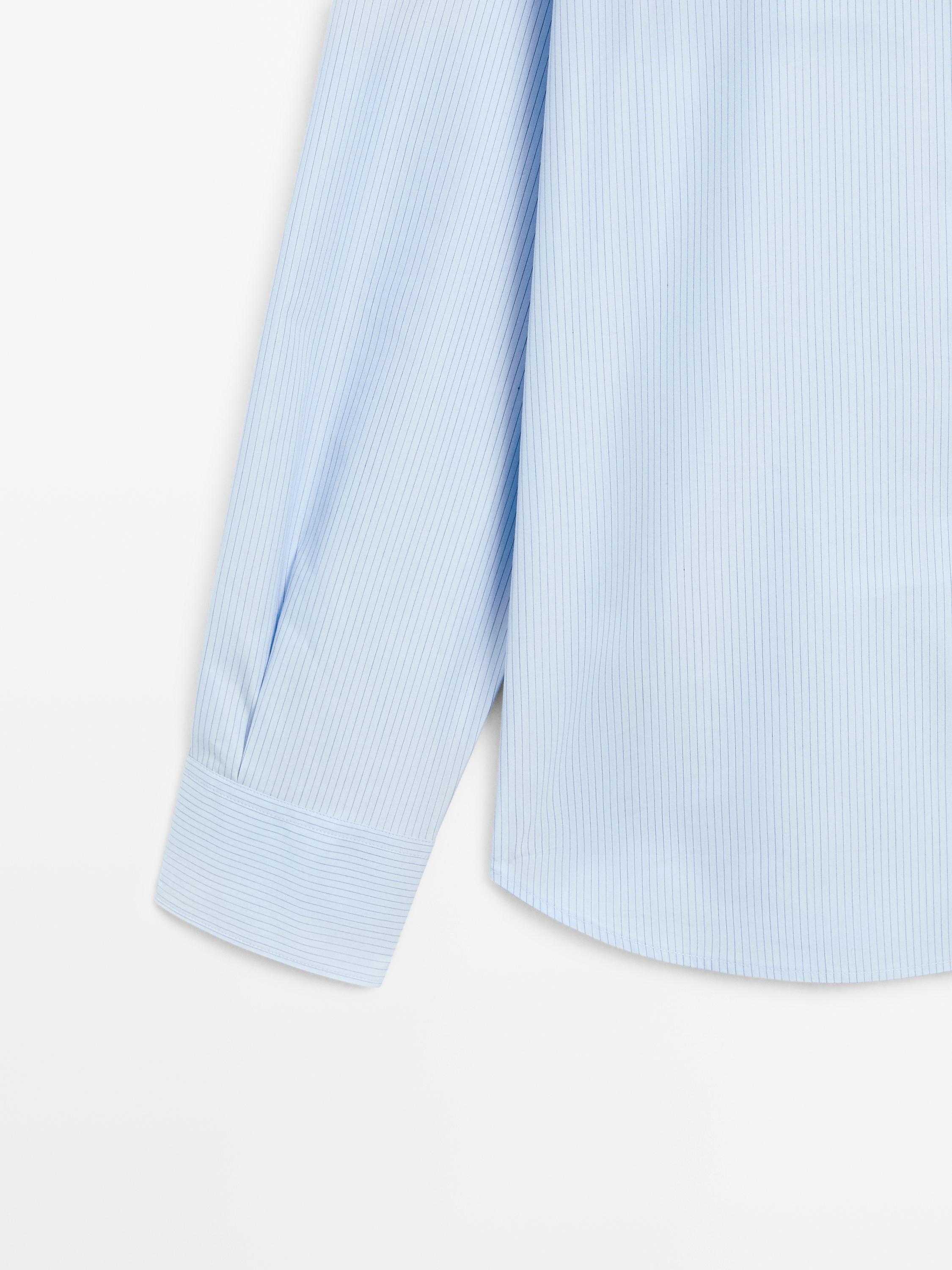 Gestreiftes Hemd aus Baumwollmischgewebe im Regular-Fit